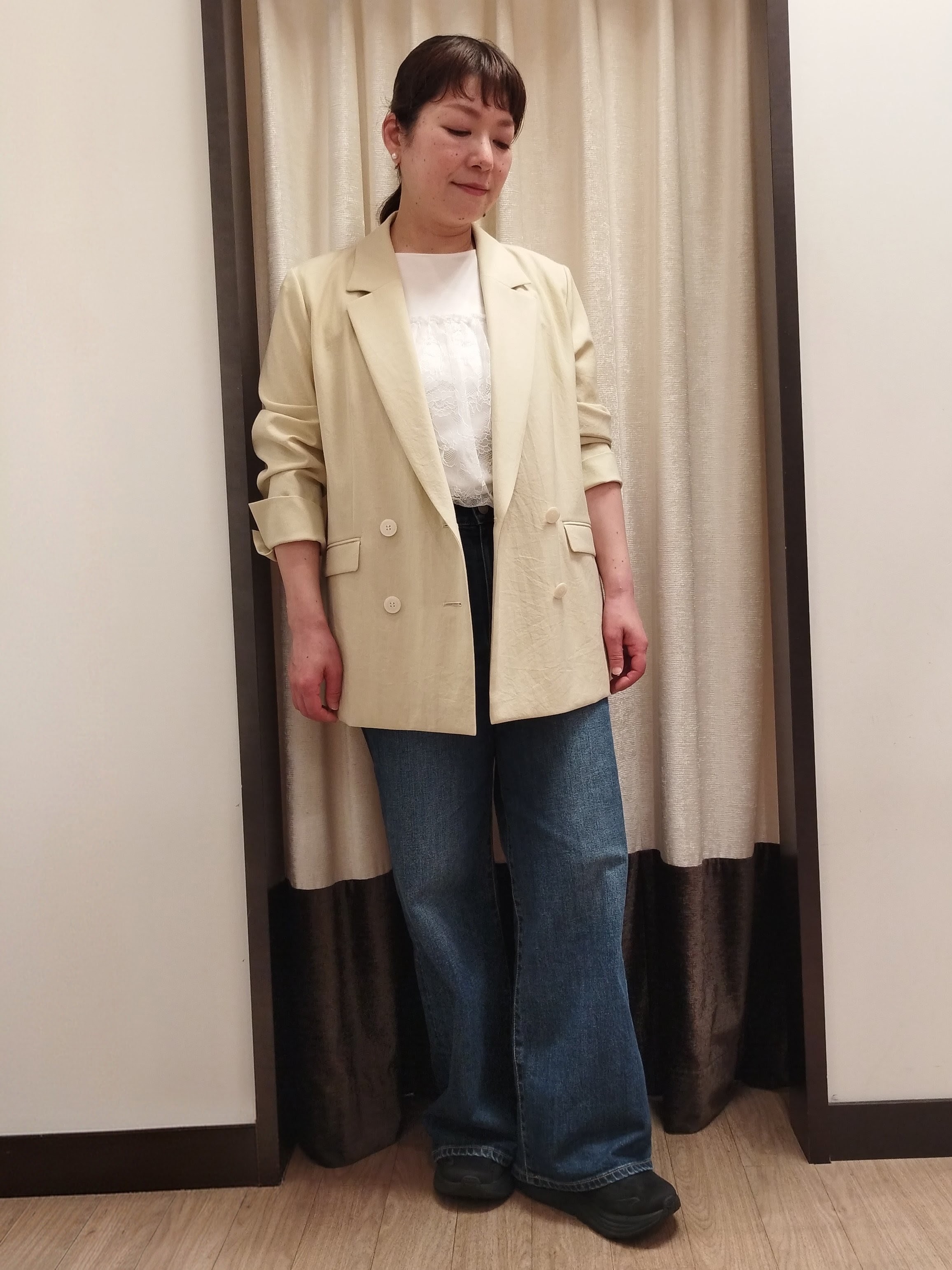 junさんの「Reflect｜コットンリネンテーラードジャケット」を使ったコーディネート