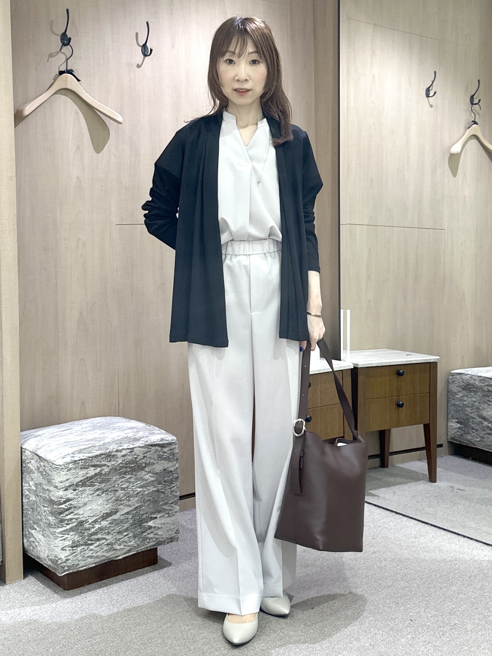Miwaさんの「UNTITLED｜【接触冷感/UVカット/遮熱機能】フライスジャージカーディガン」を使ったコーディネート