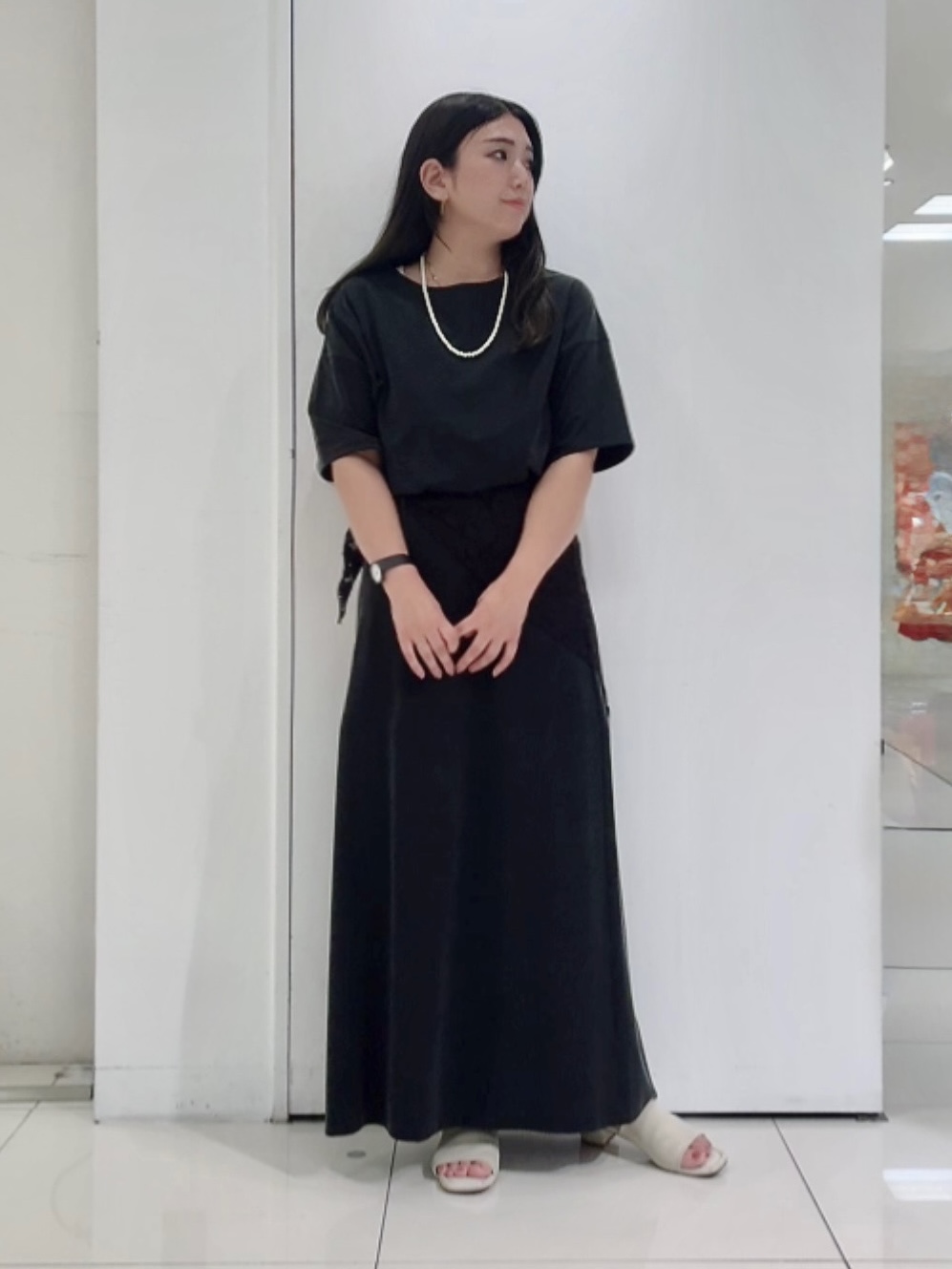 なかじさんの「UNTITLED｜【セットアップ可/接触冷感】ヴィンテージライク ロングスカート」を使ったコーディネート