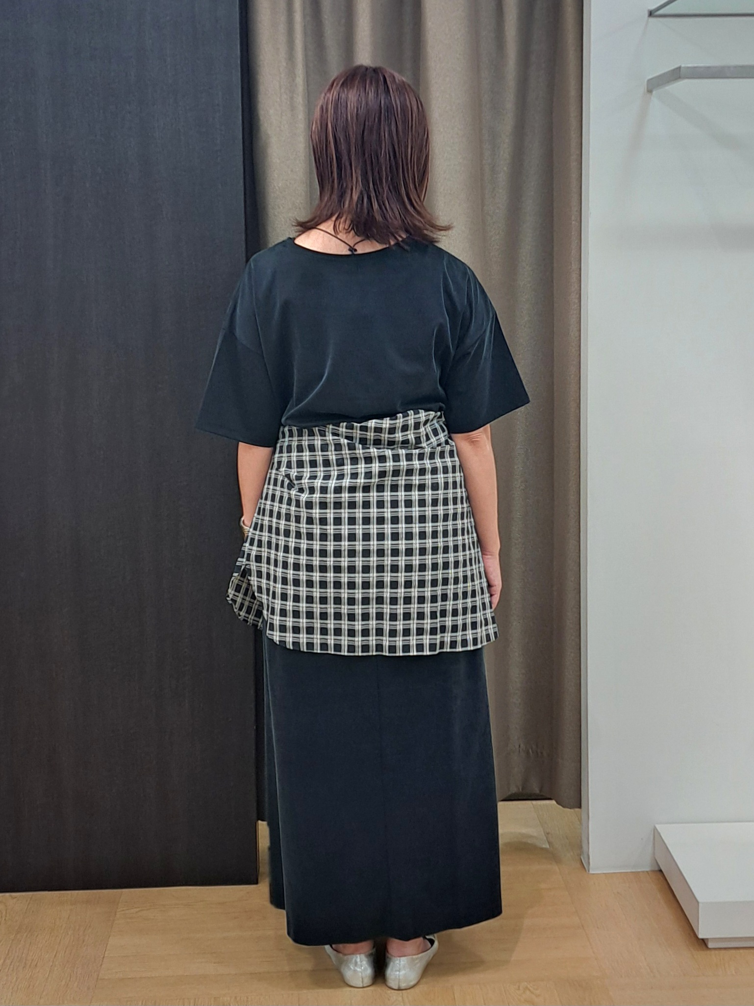 ちいさんの「UNTITLED｜シアーチェックシャツブラウス」を使ったコーディネート