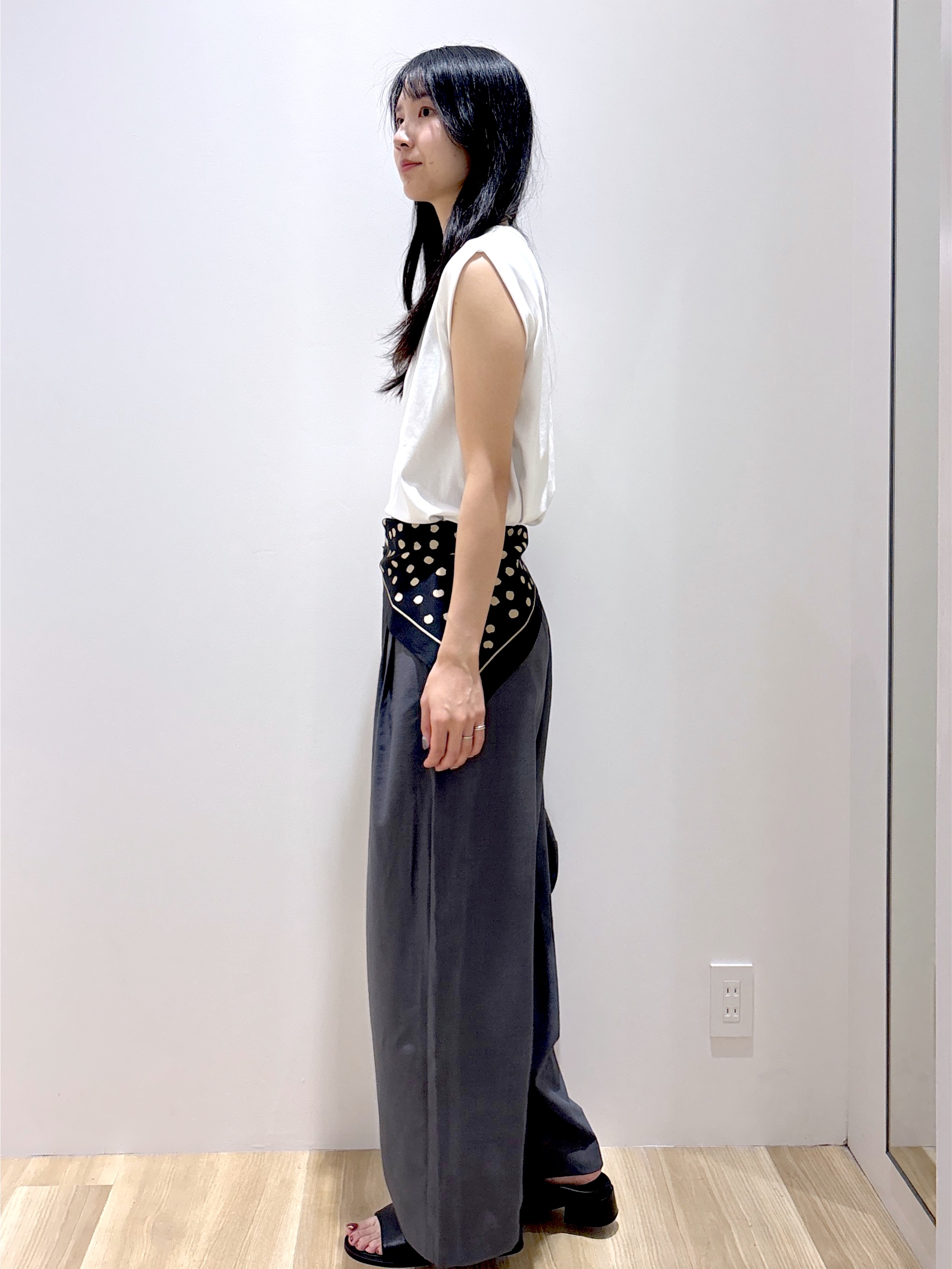 sachikoさんの「OPAQUE.CLIP｜【UV／接触冷感】スーパーアイス ノースリーブカットソー《洗濯機OK》」を使ったコーディネート