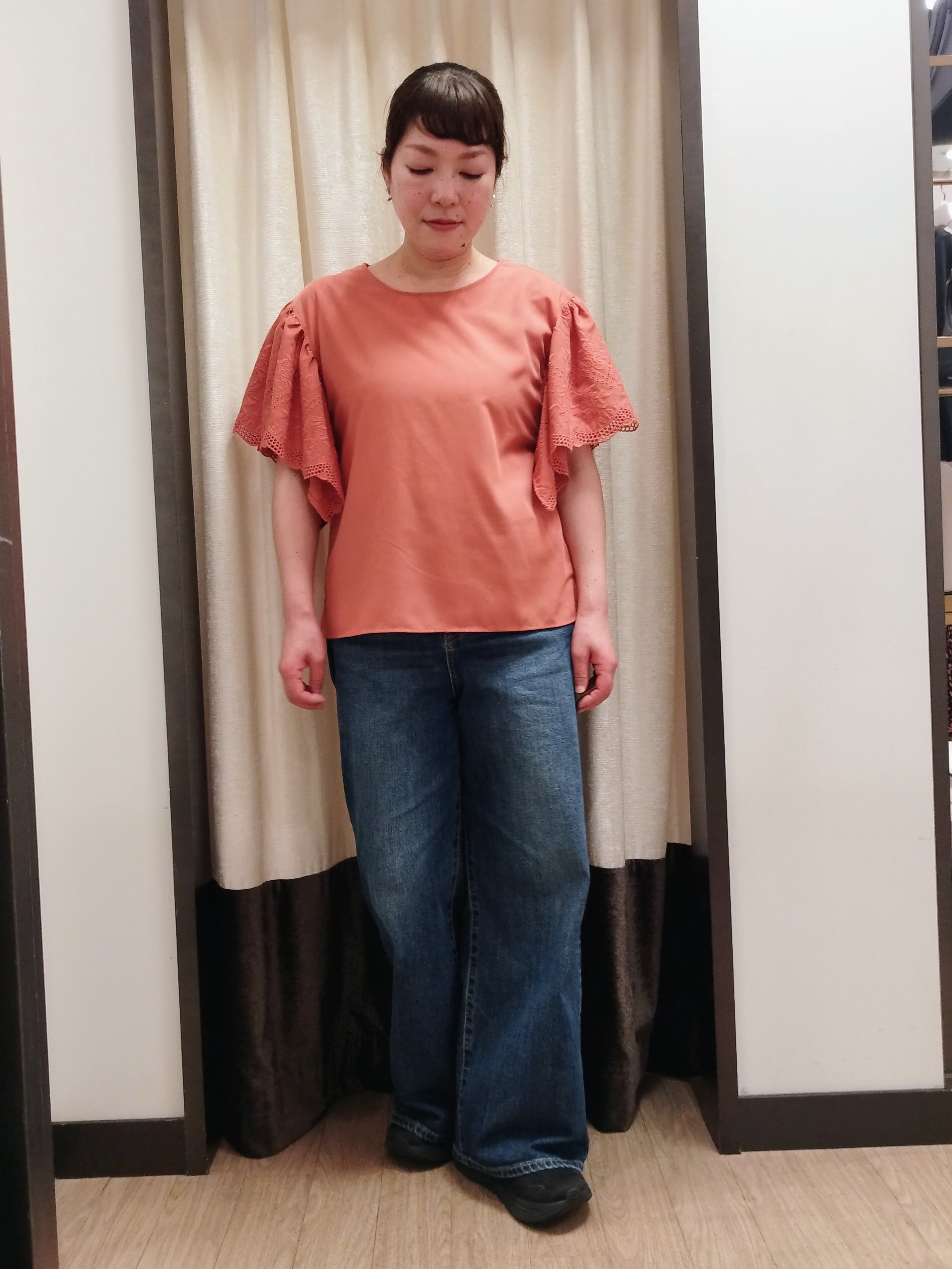 junさんの「Reflect｜【通勤◎】スカラップレーススリーブ ブラウス」を使ったコーディネート