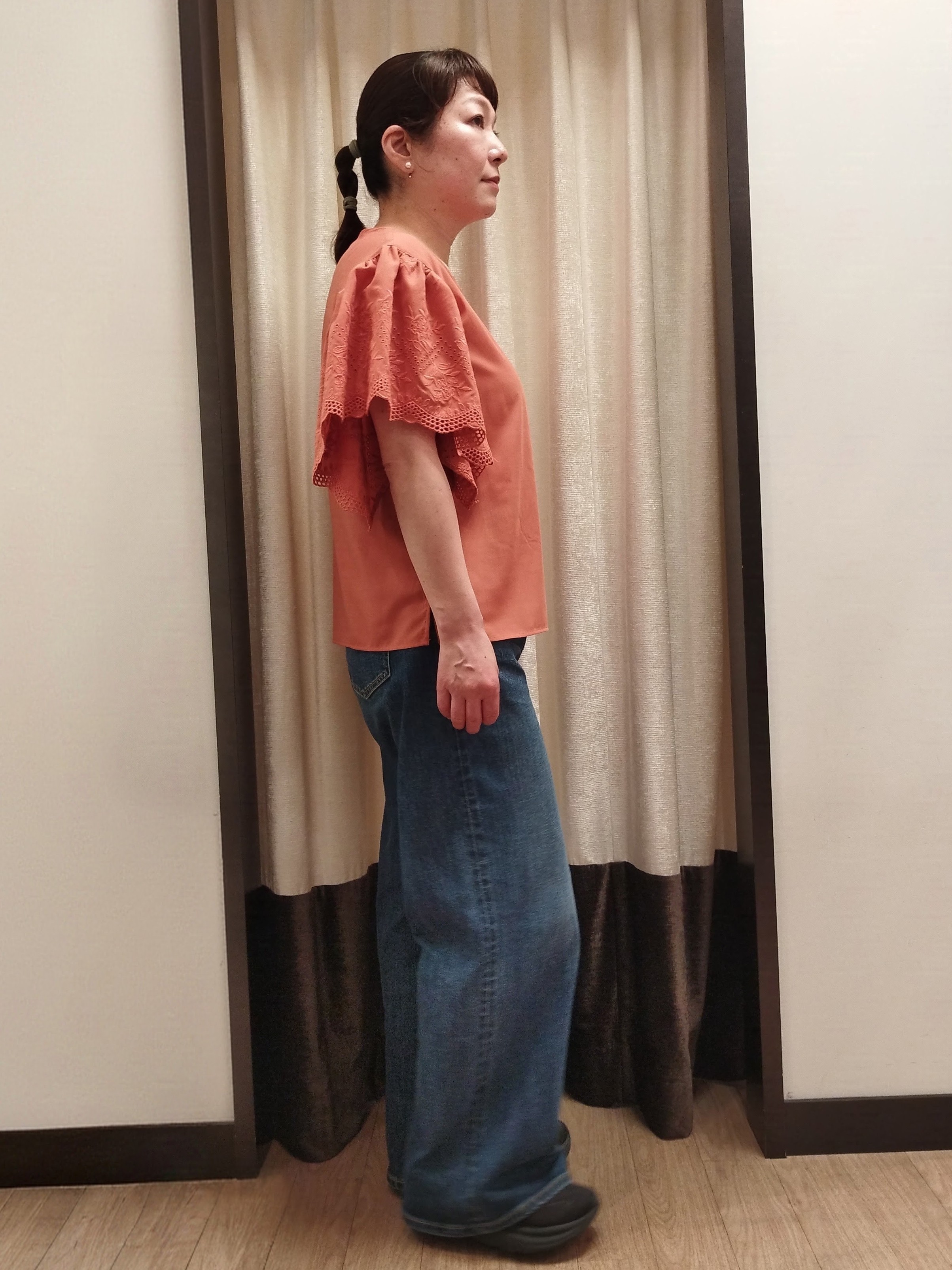 junさんの「Reflect｜【通勤◎】スカラップレーススリーブ ブラウス」を使ったコーディネート