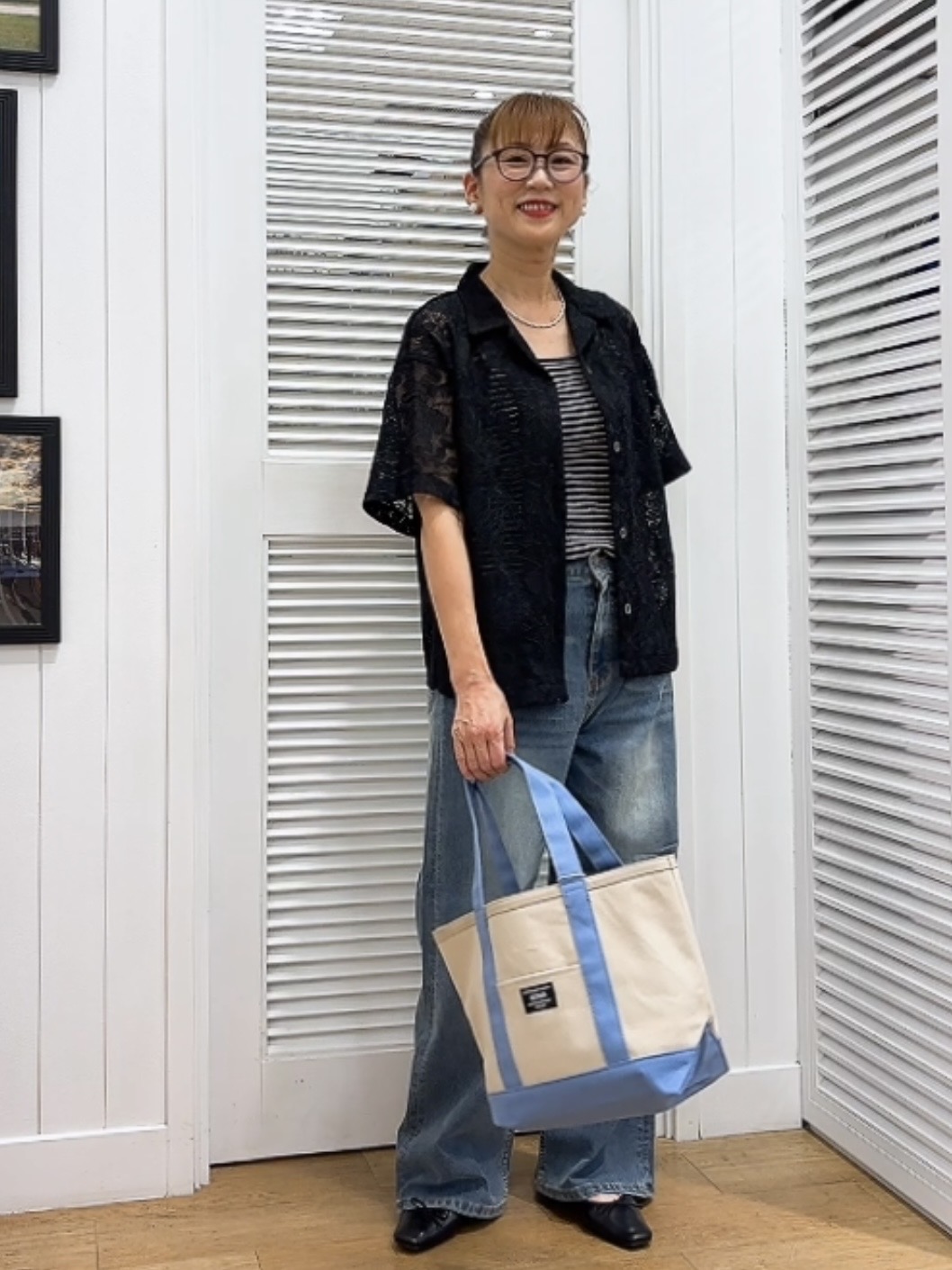 Yasucoさんの「Dessin｜カラミレース 開襟シャツ」を使ったコーディネート
