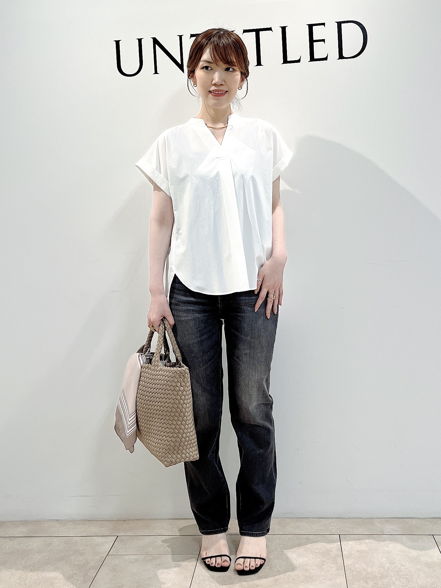 hayaさんの「UNTITLED｜【新色追加/人気デニム】MAKE&times;DENIMスリムストレート」を使ったコーディネート