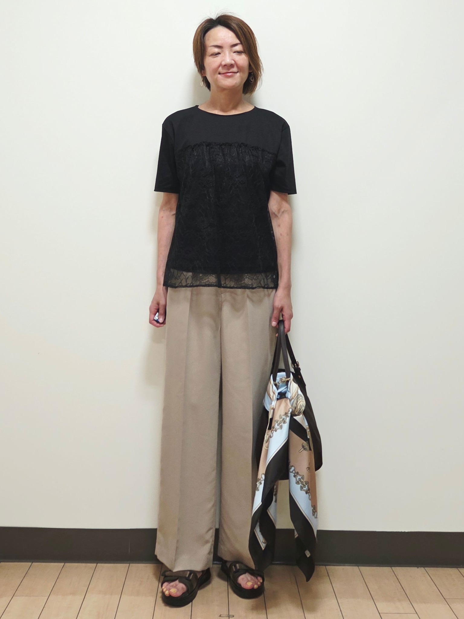 yuuさんの「Reflect｜【UVカット／接触冷感／手洗い可】ラッセルレースプルオーバー」を使ったコーディネート