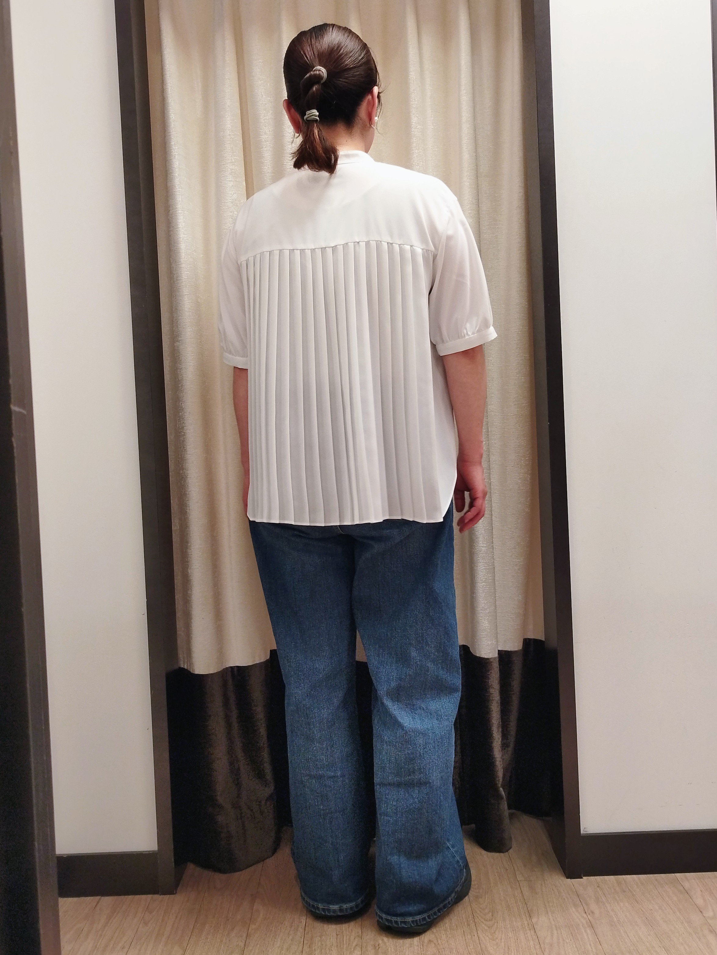 junさんの「Reflect｜【手洗い可】異素材ドッキングブラウス」を使ったコーディネート