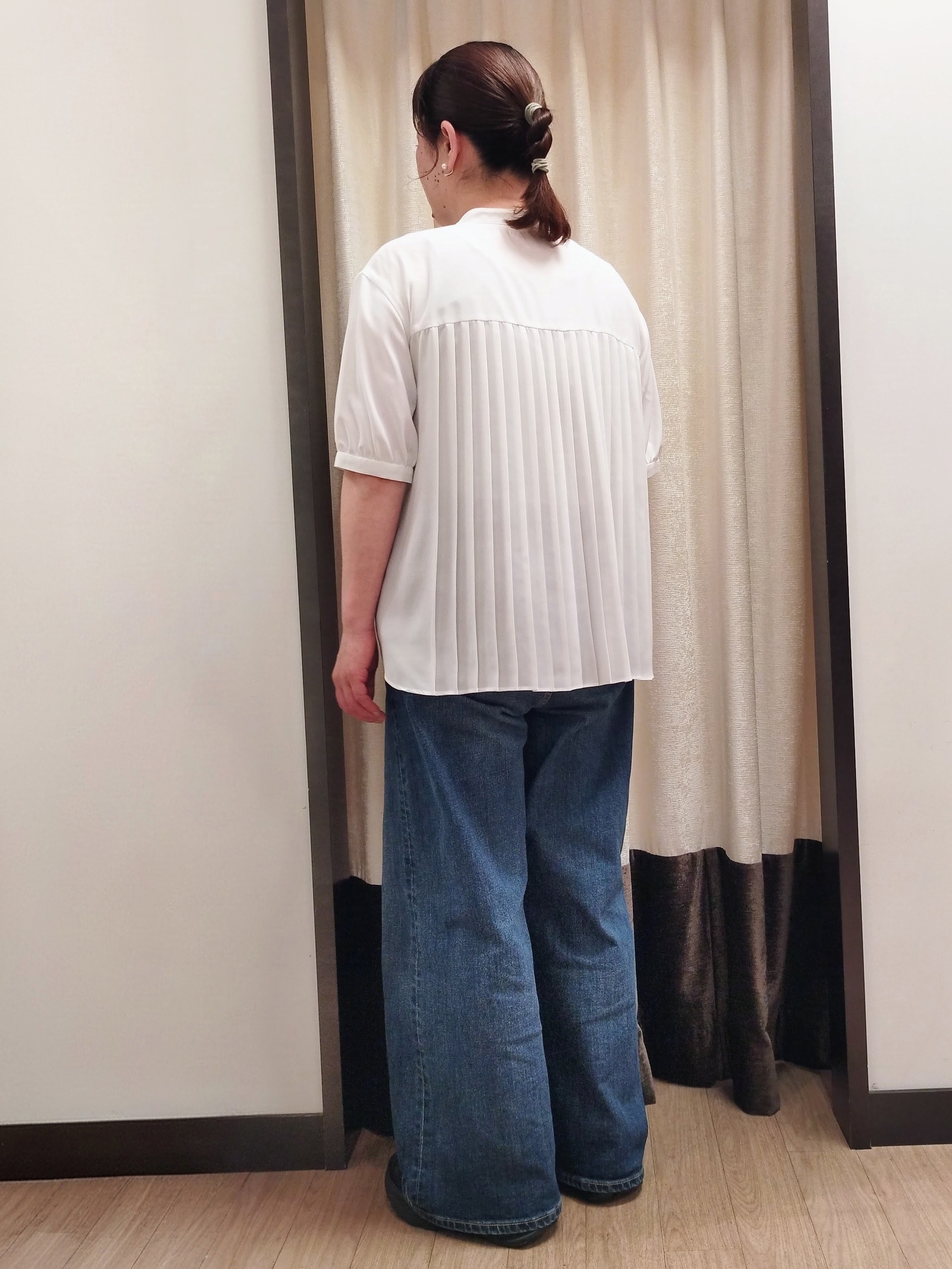 junさんの「Reflect｜【手洗い可】異素材ドッキングブラウス」を使ったコーディネート