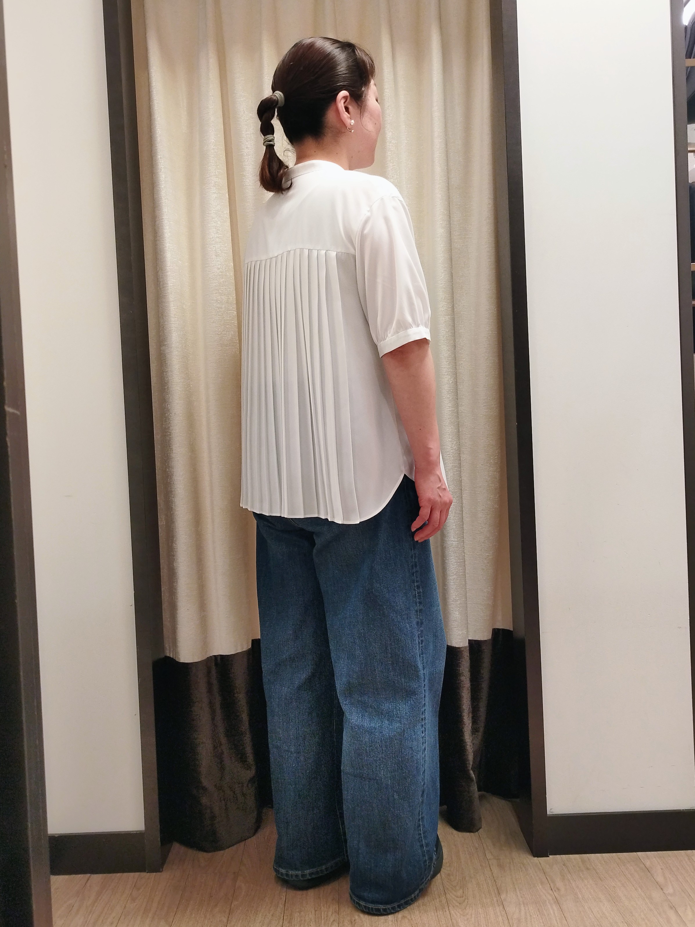 junさんの「Reflect｜【手洗い可】異素材ドッキングブラウス」を使ったコーディネート