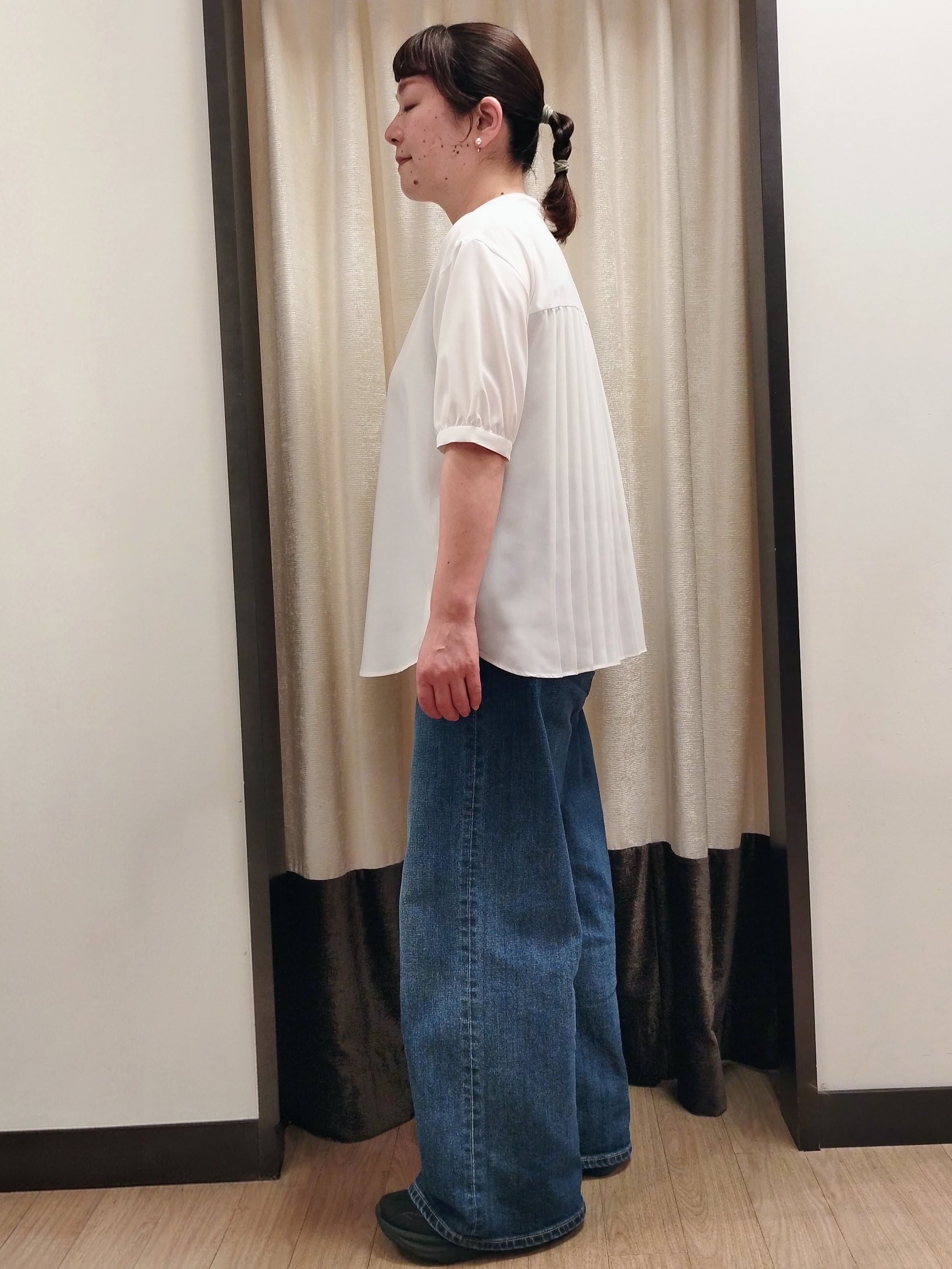 junさんの「Reflect｜【手洗い可】異素材ドッキングブラウス」を使ったコーディネート