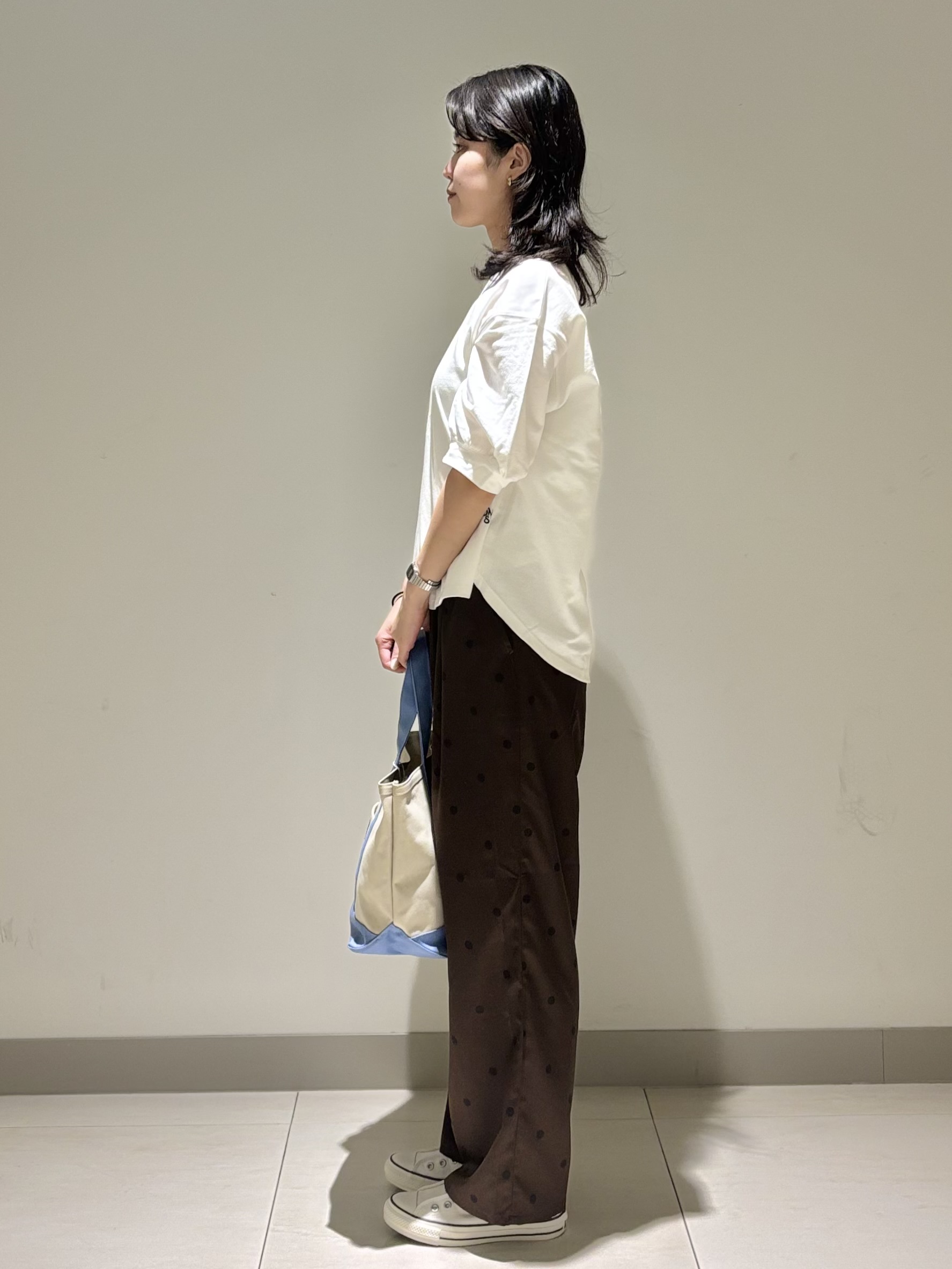 mayuさんの「Dessin｜【セットアップ可】ドットプリント イージーパンツ」を使ったコーディネート