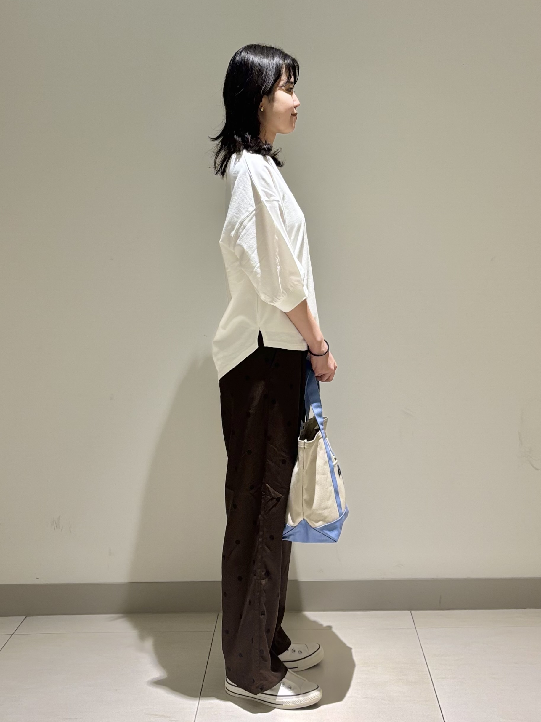 mayuさんの「Dessin｜【セットアップ可】ドットプリント イージーパンツ」を使ったコーディネート