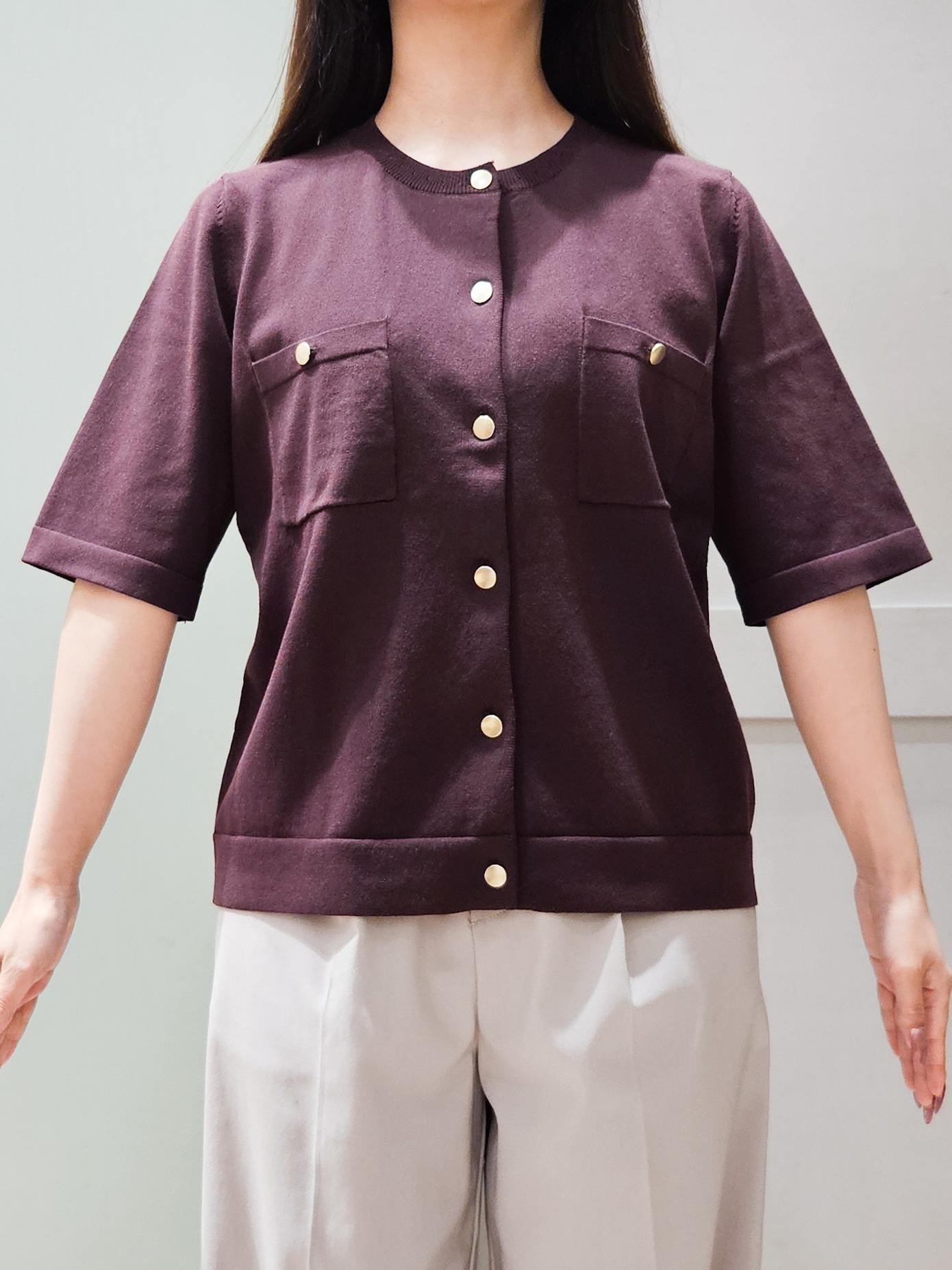 maiさんの「grove｜【ひんやり・UV・洗濯機◎】上品コットン混カーディガン」を使ったコーディネート