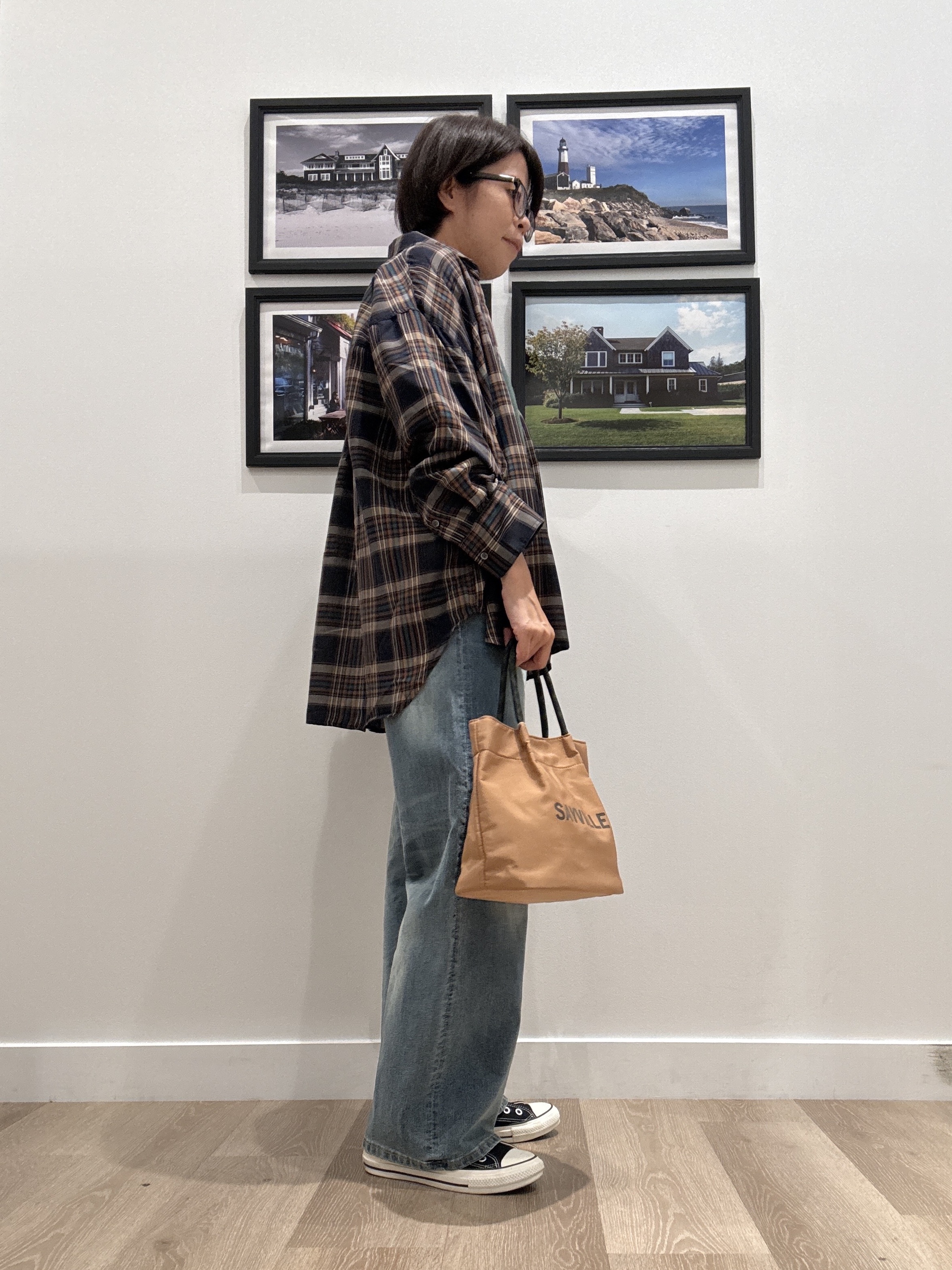 Naoさんの「Dessin｜【セットアップ可】シアーチェック オーバーシャツ」を使ったコーディネート