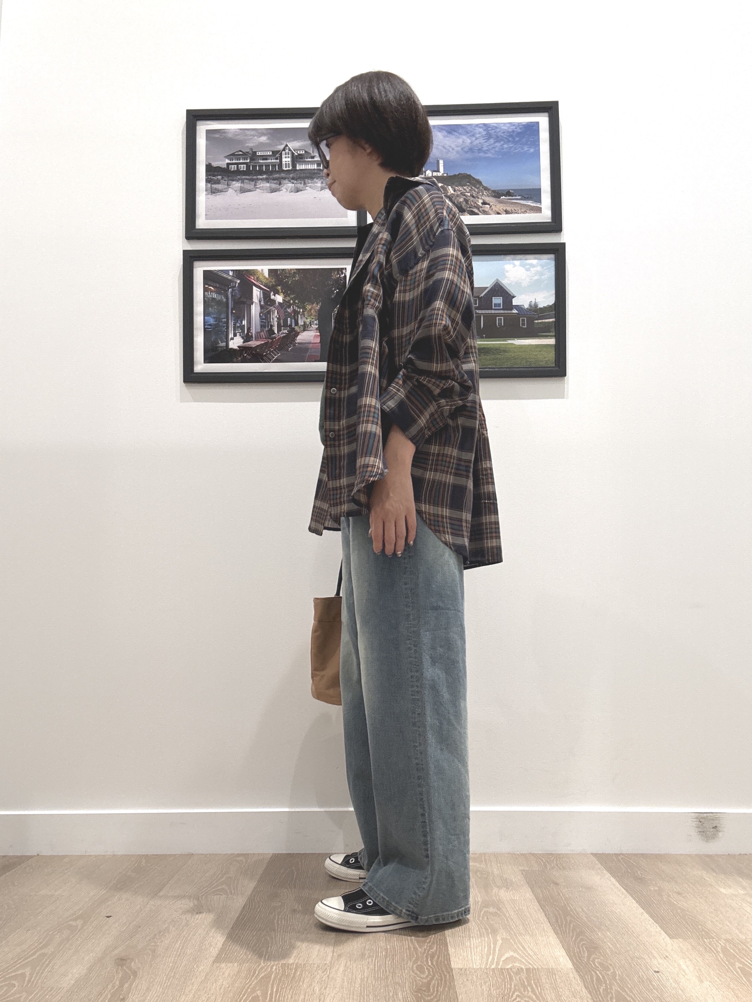 Naoさんの「Dessin｜【セットアップ可】シアーチェック オーバーシャツ」を使ったコーディネート