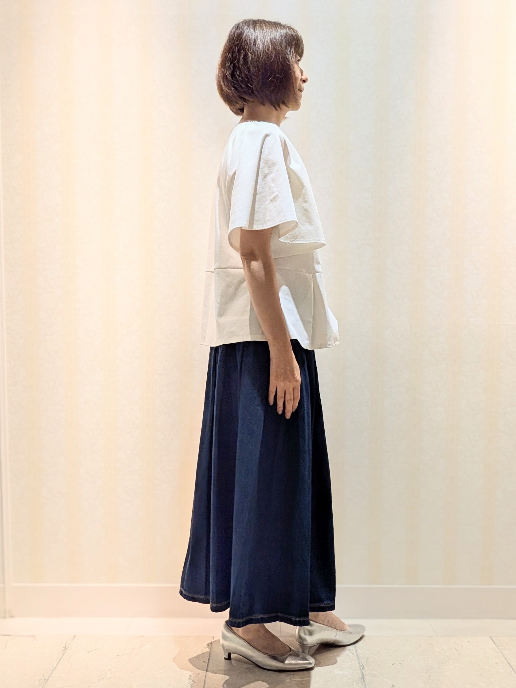 Ariさんの「Reflect｜【UVカット／接触冷感／吸水速乾】フレアスリーブペプラムカットソー」を使ったコーディネート