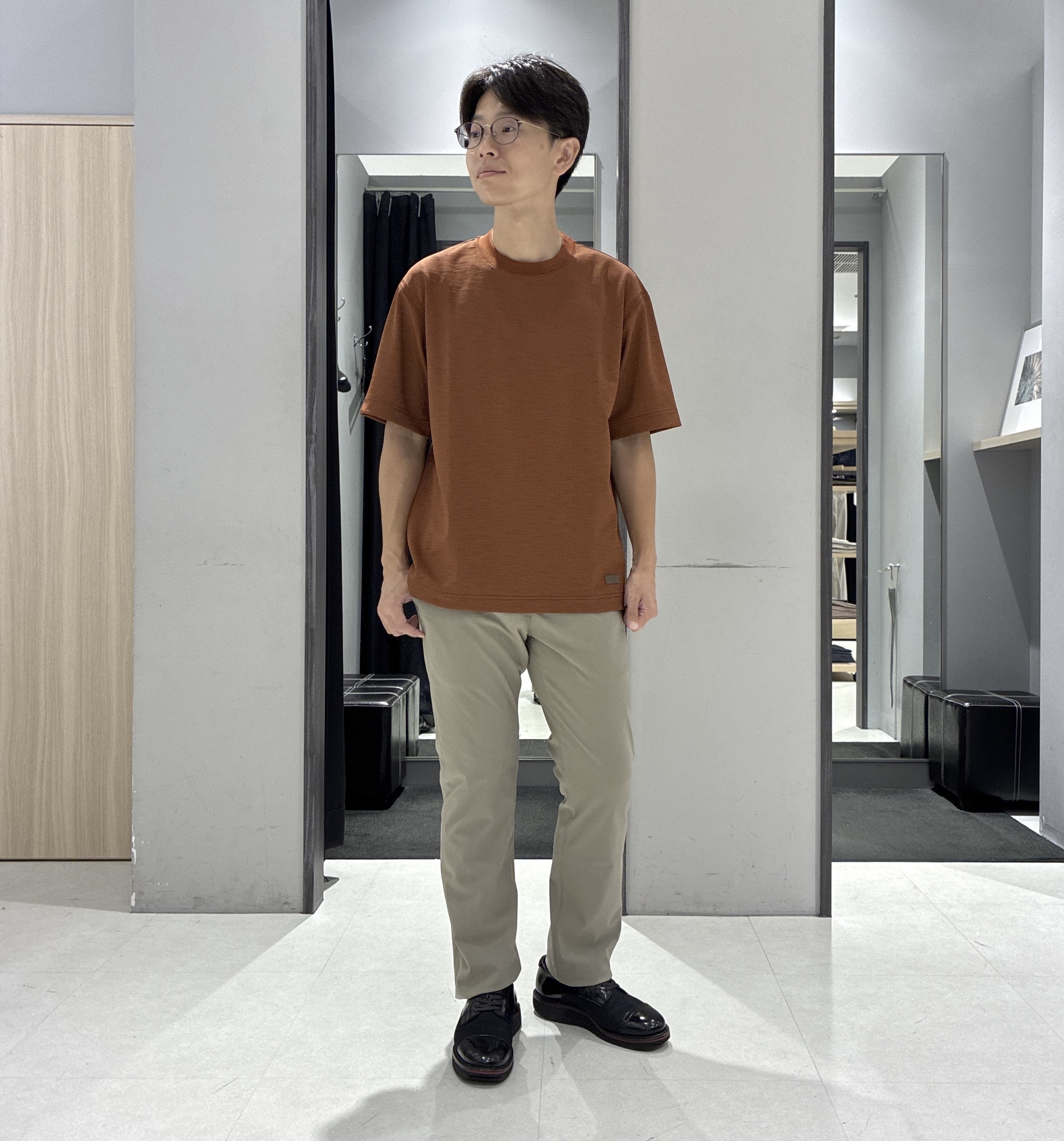 わいずみさんの「TAKEO KIKUCHI｜【日本製】DotAir（R）サッカー7分袖シャツ」を使ったコーディネート