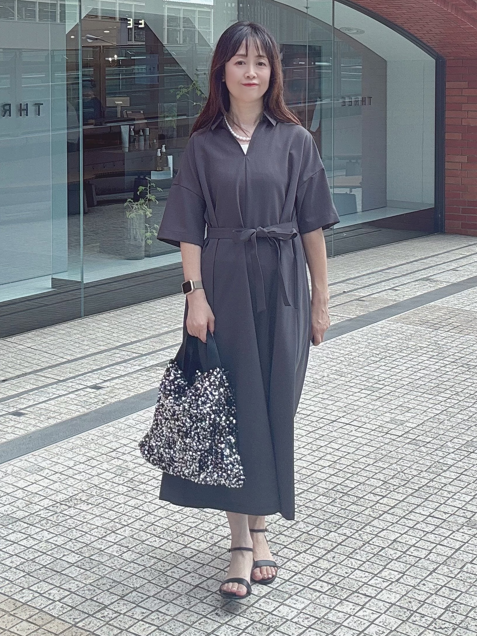 makiさんの「UNTITLED｜【UVカット/接触冷感/通気性】エアリークールワンピース」を使ったコーディネート