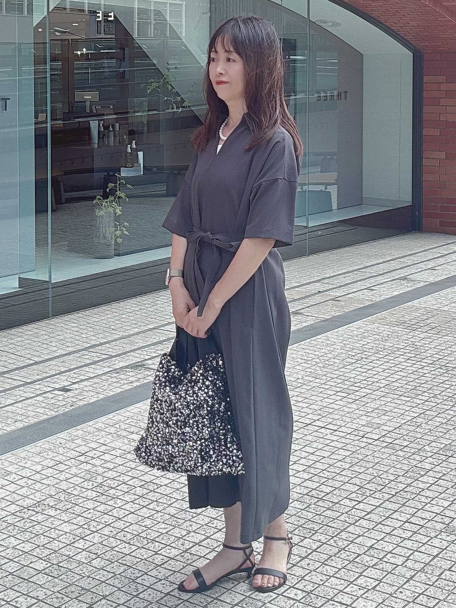 makiさんの「UNTITLED｜【UVカット/接触冷感/通気性】エアリークールワンピース」を使ったコーディネート