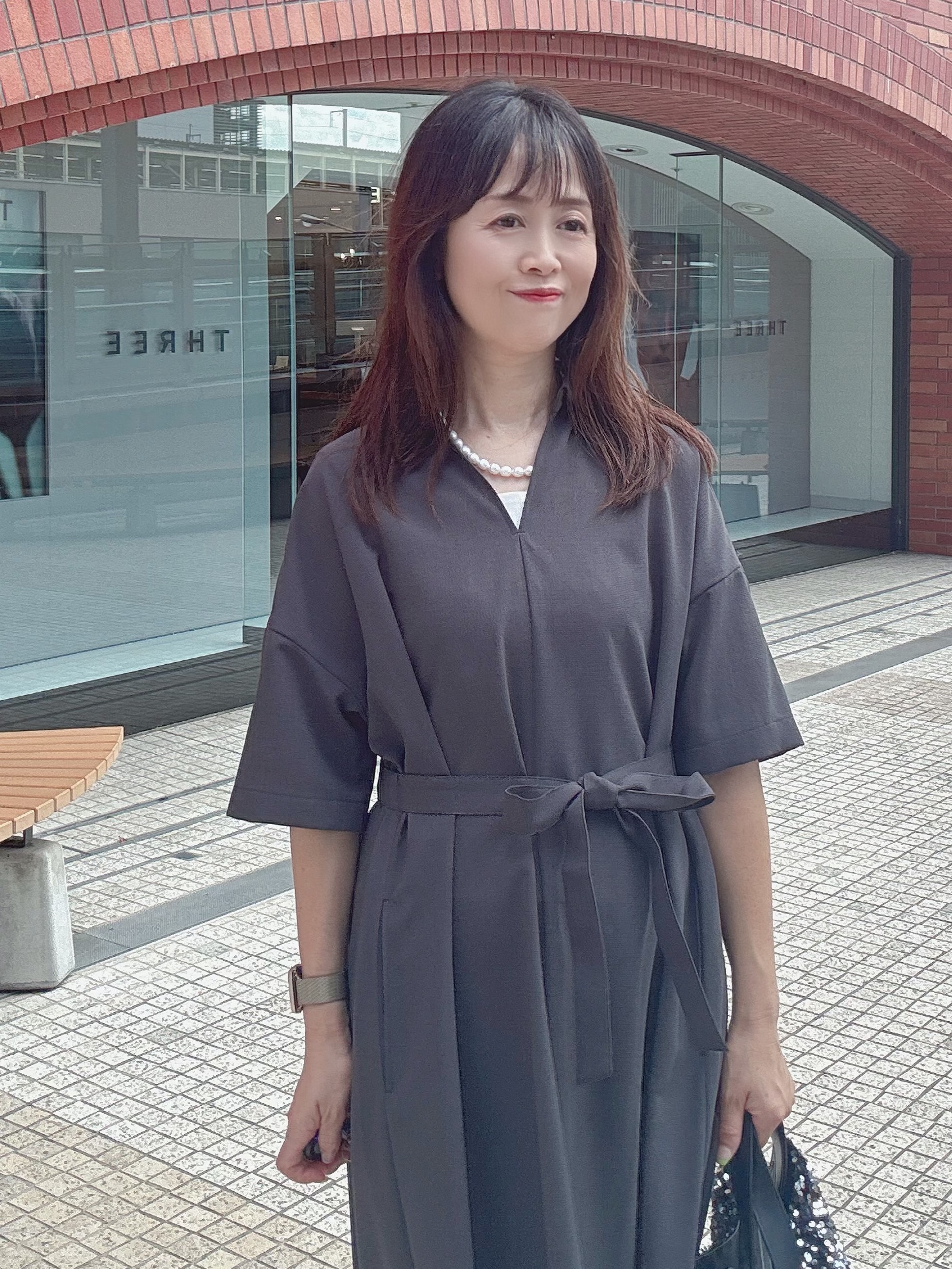 makiさんの「UNTITLED｜【UVカット/接触冷感/通気性】エアリークールワンピース」を使ったコーディネート