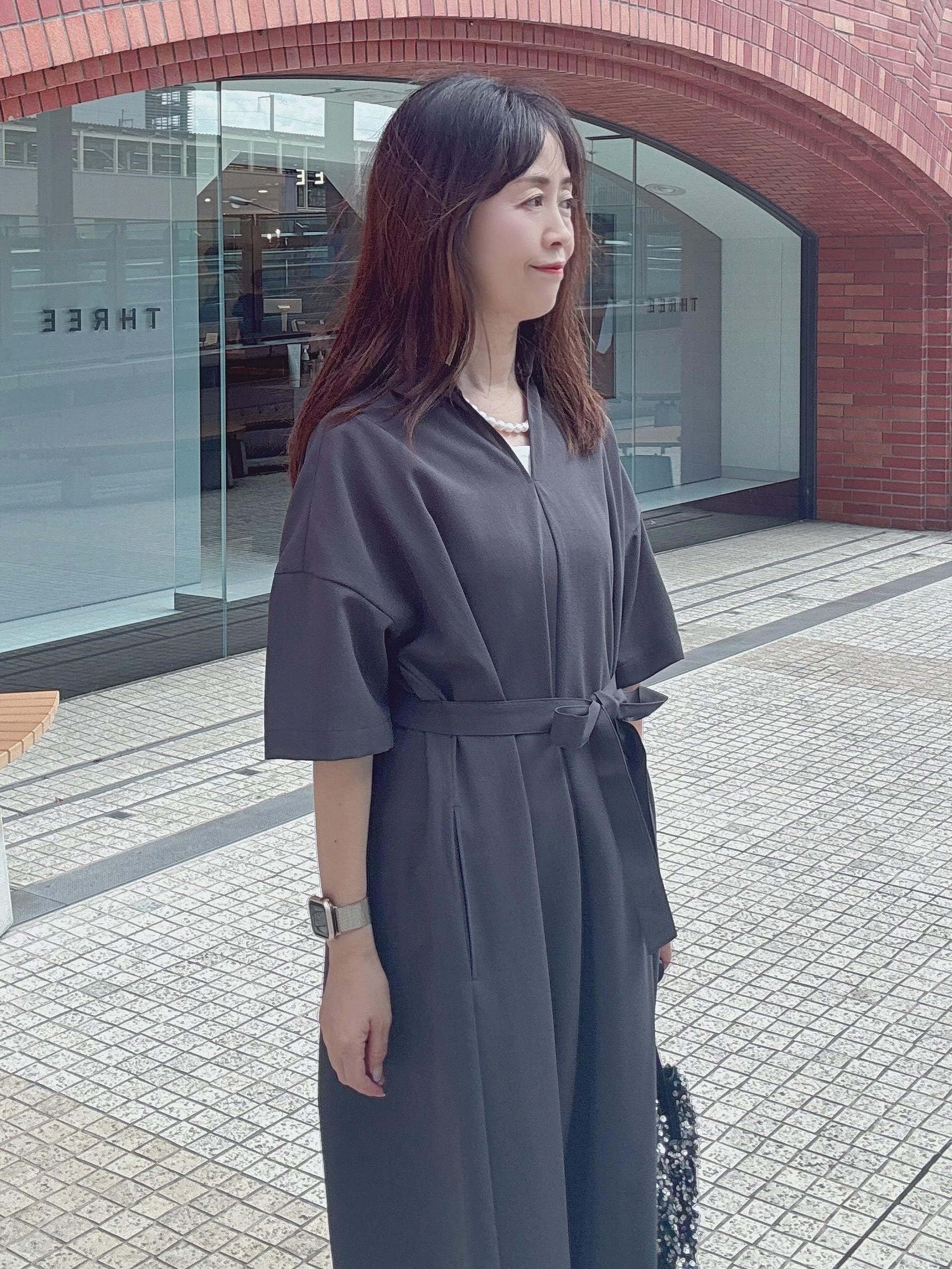 makiさんの「UNTITLED｜【UVカット/接触冷感/通気性】エアリークールワンピース」を使ったコーディネート