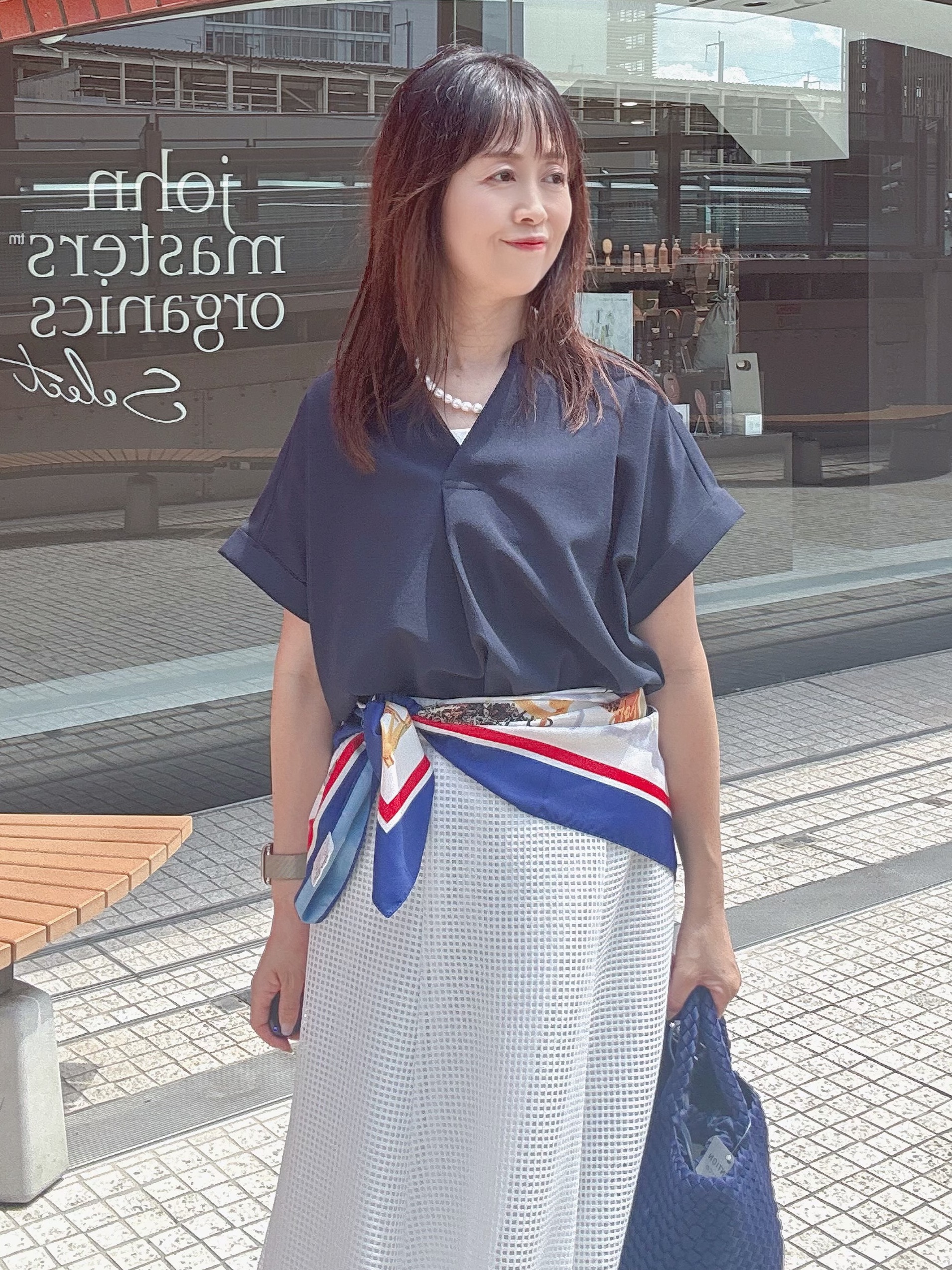 makiさんの「UNTITLED｜【セットアップ可/通気性/UVカット】エアリークールブラウス」を使ったコーディネート