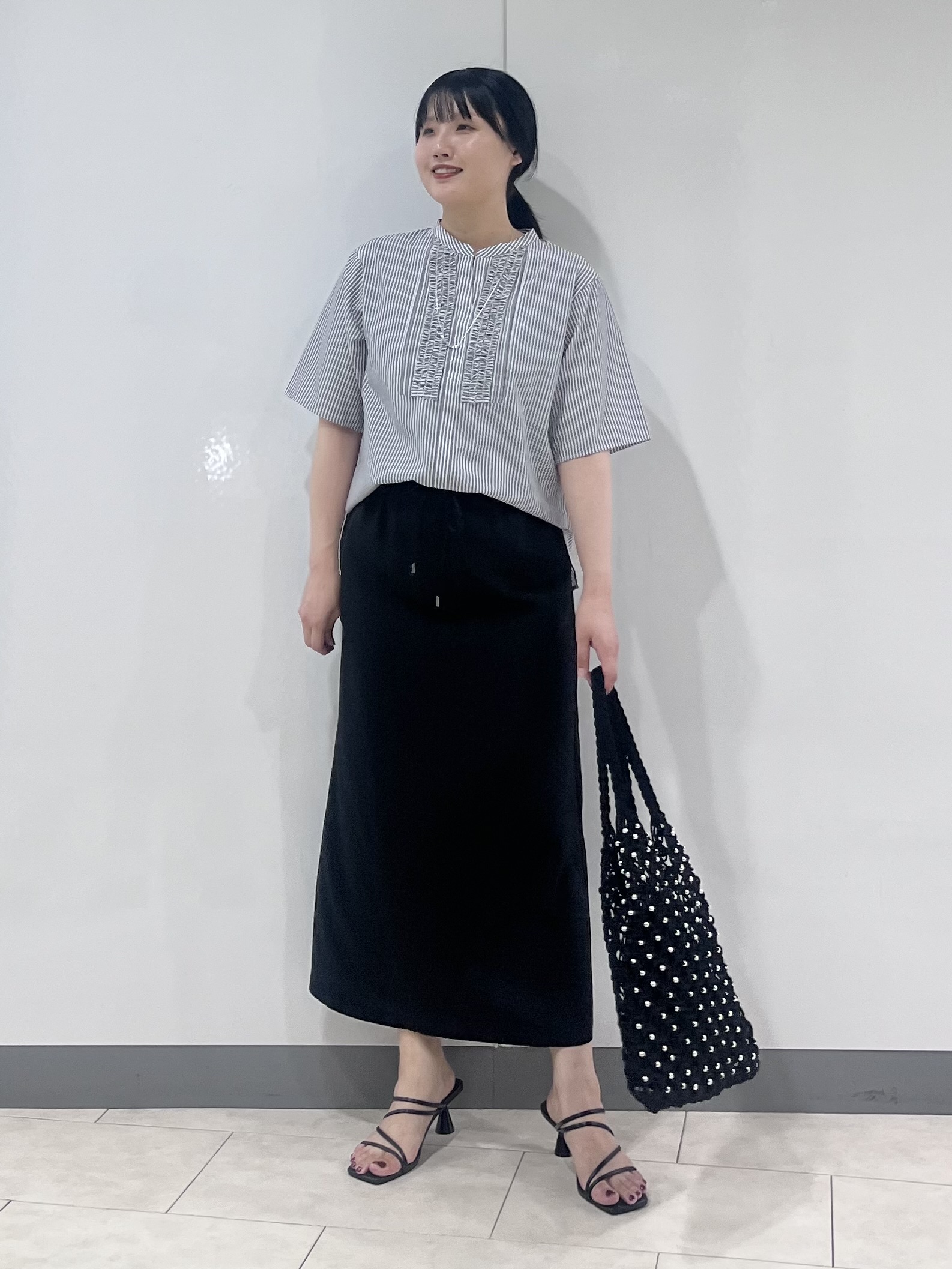 hasuさんの「INDIVI｜【UVケア／吸汗速乾／着映え】フリルピンタックブラウス」を使ったコーディネート