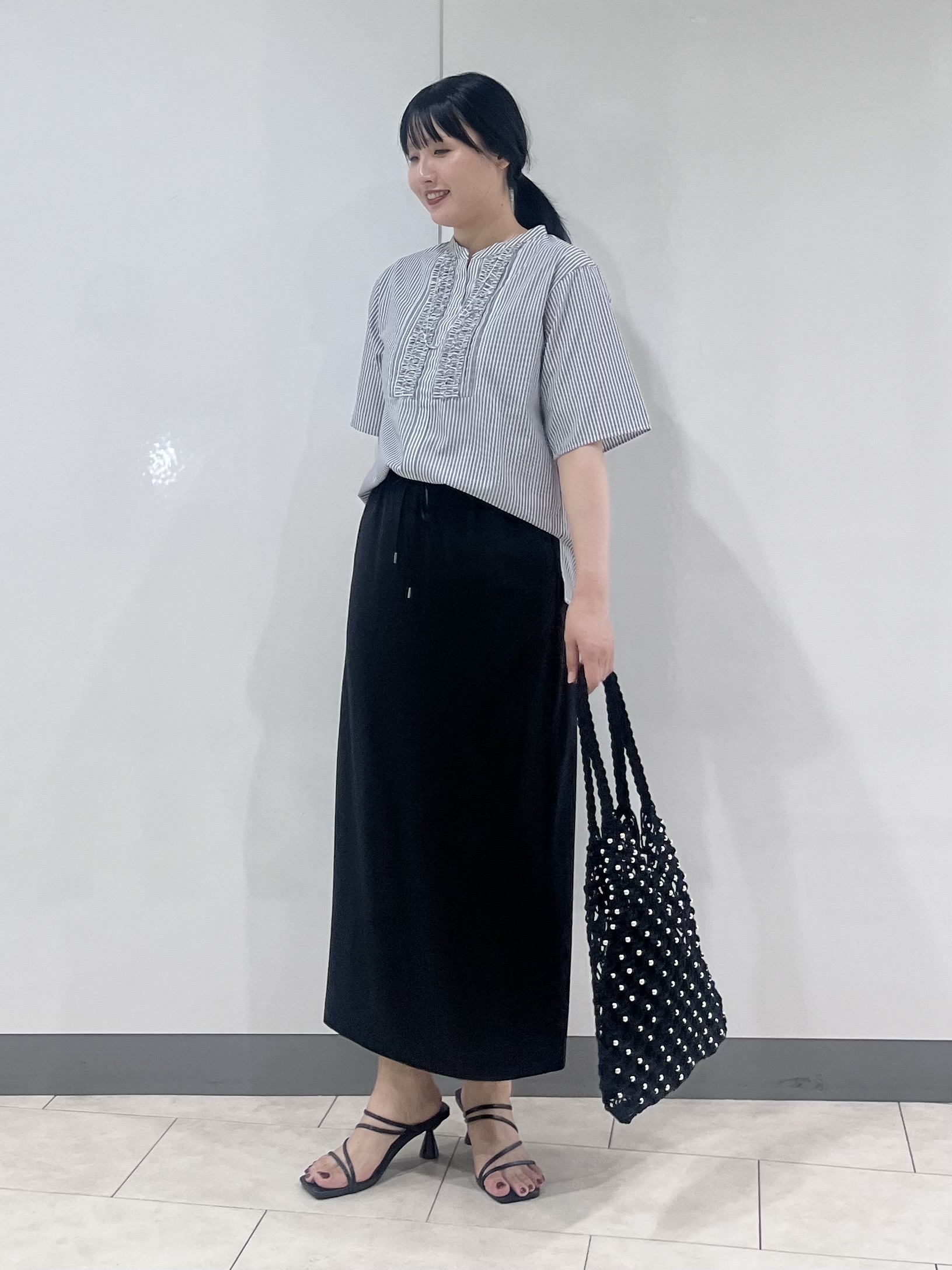 hasuさんの「INDIVI｜【UVケア／吸汗速乾／着映え】フリルピンタックブラウス」を使ったコーディネート