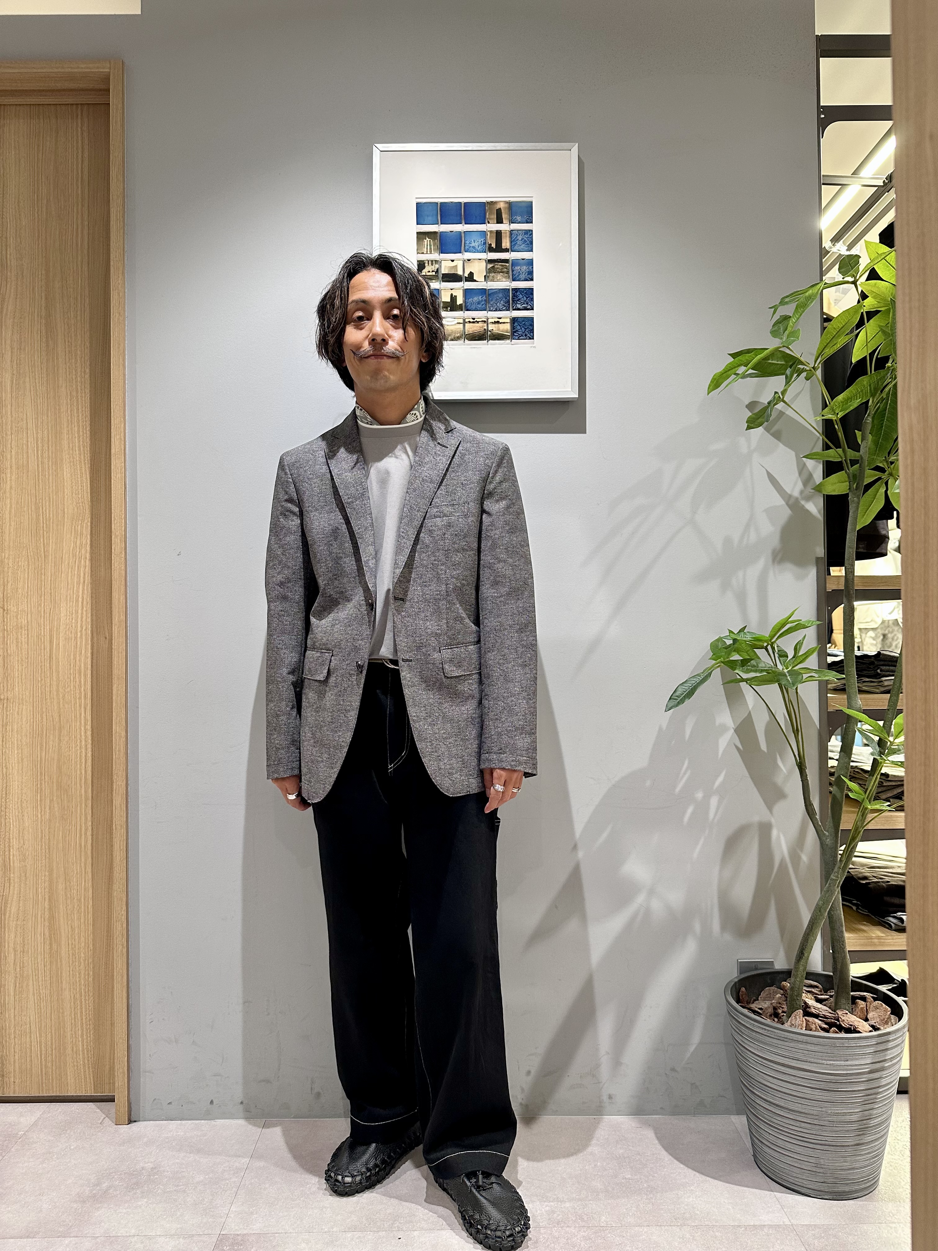 obaさんの「TAKEO KIKUCHI｜【抗菌防臭】COOL DOTS（R）ドビープリント ジャケット」を使ったコーディネート