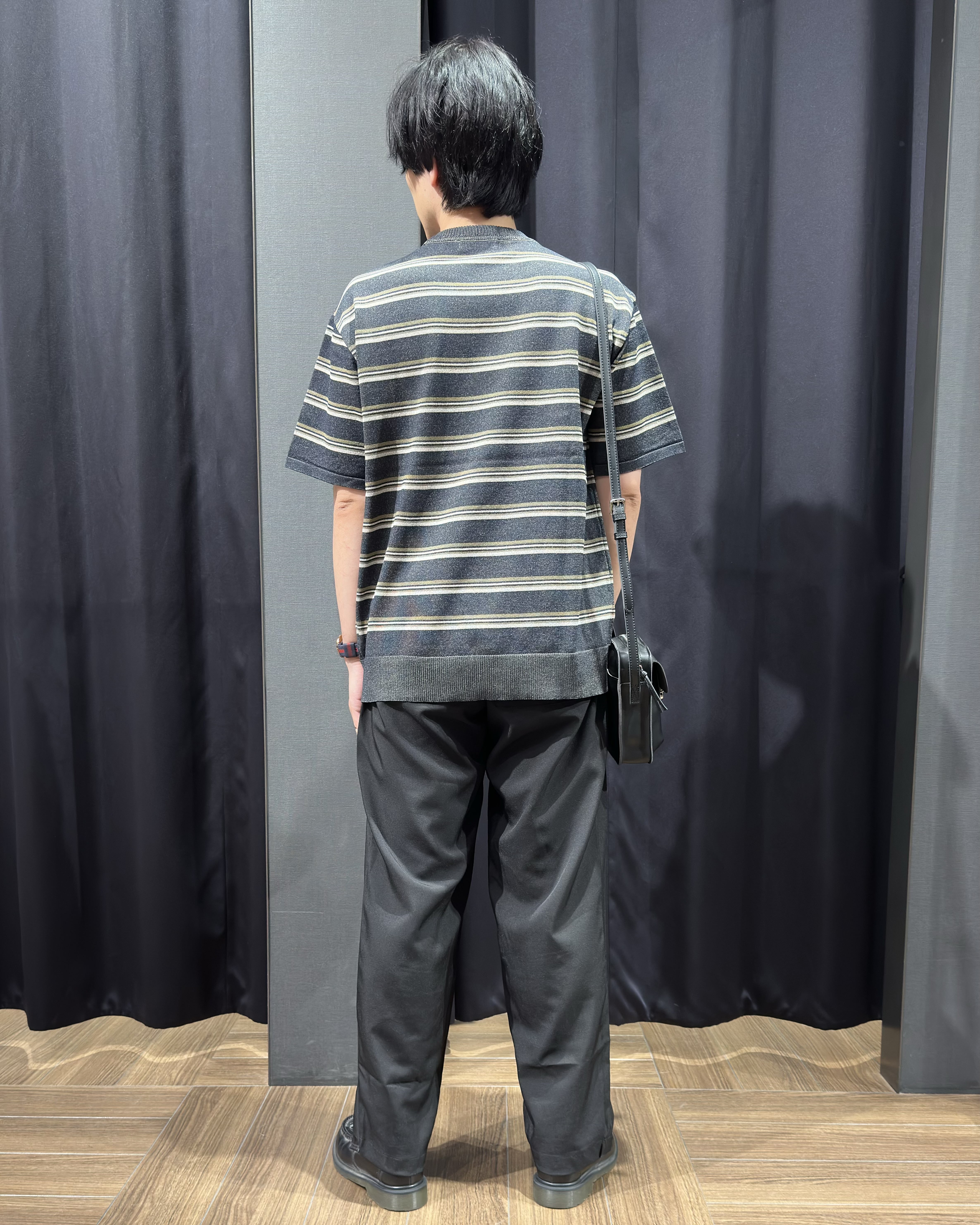 tomoyaさんの「THE SHOP TK｜【抗菌防臭／UVカット／洗濯機OK】和紙混 半袖ニット」を使ったコーディネート