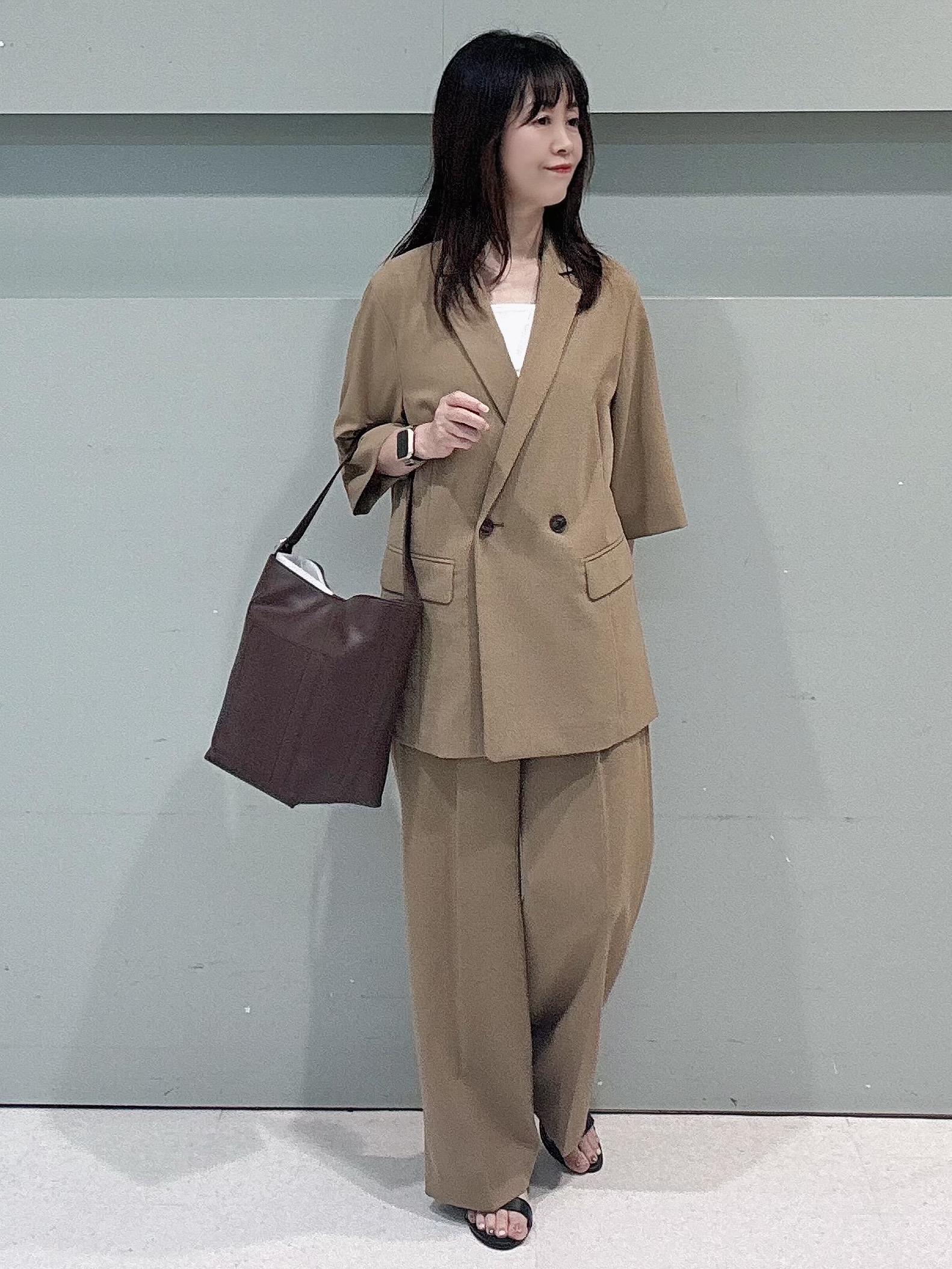 makiさんの「UNTITLED｜【セットアップ可/UVカット/通気性】エアリークール半袖ジャケット」を使ったコーディネート