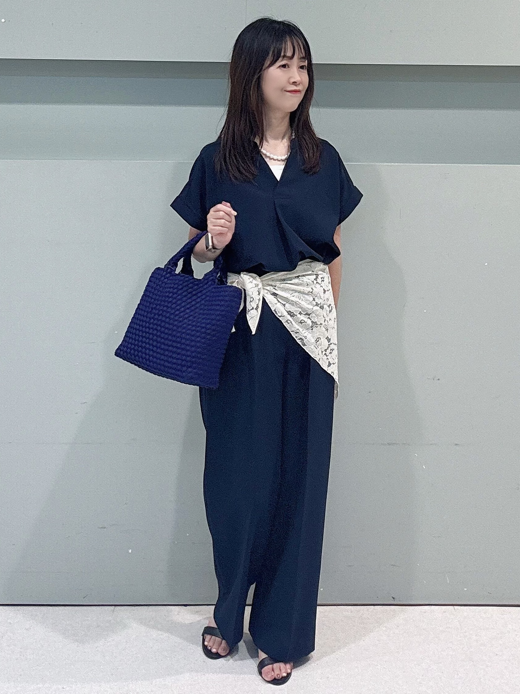 makiさんの「UNTITLED｜【セットアップ可/通気性/UVカット】エアリークールブラウス」を使ったコーディネート