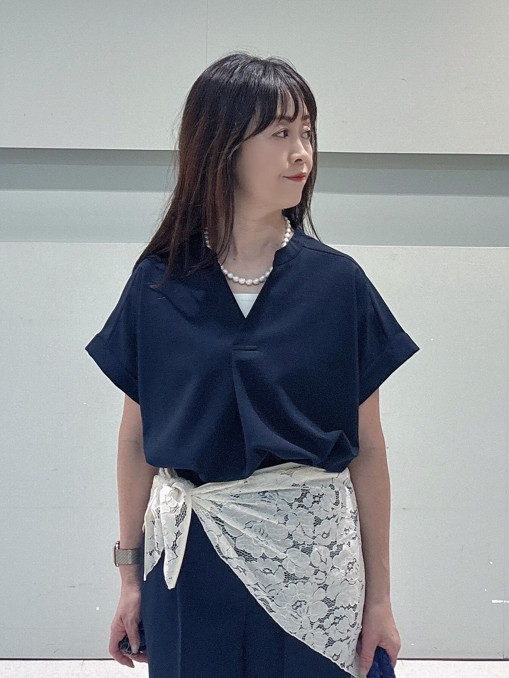 makiさんの「UNTITLED｜【セットアップ可/通気性/UVカット】エアリークールブラウス」を使ったコーディネート