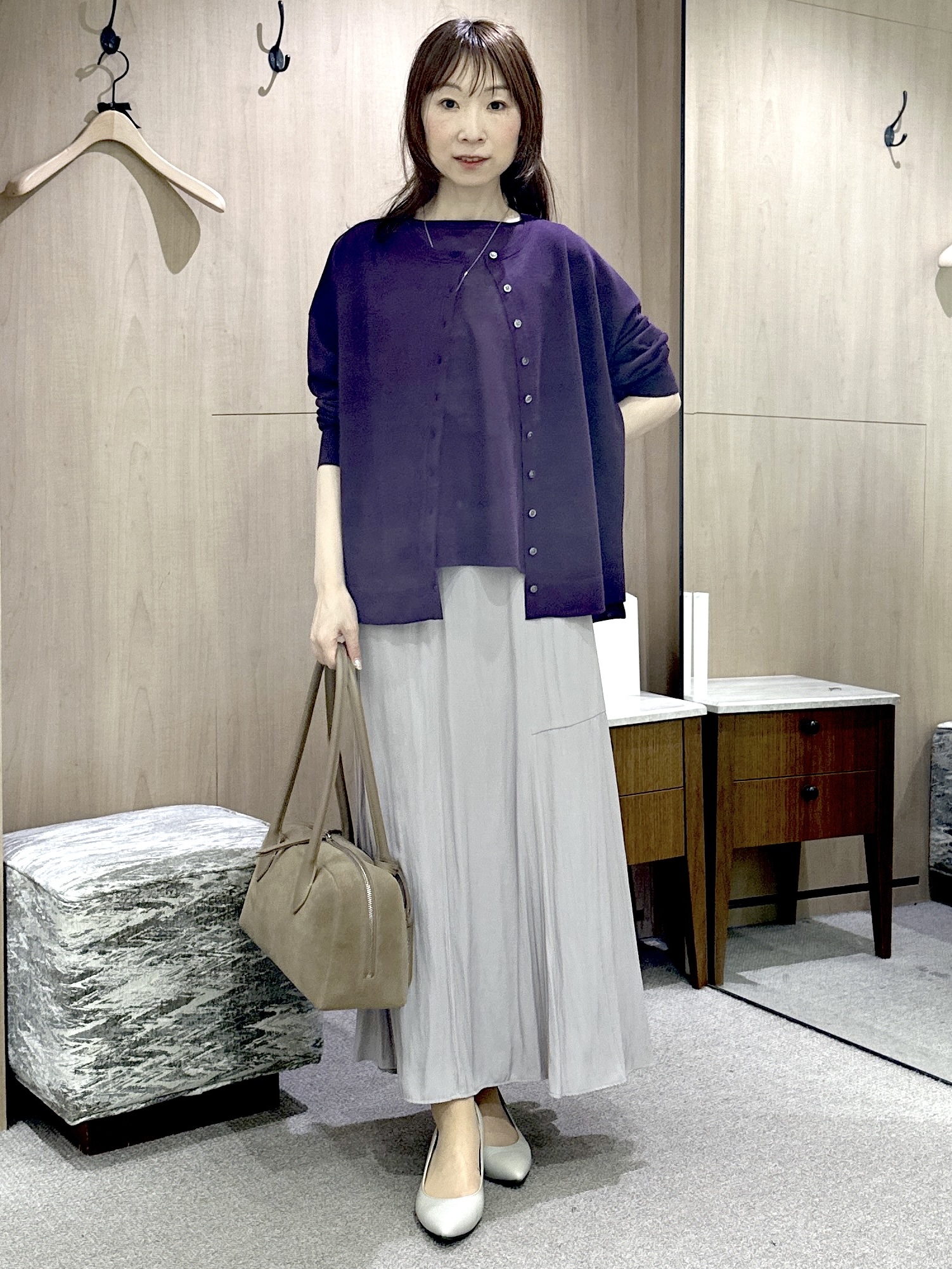 Miwaさんの「UNTITLED｜【アンサンブル可/品のある透け感】Tシャツ風ニットトップス」を使ったコーディネート