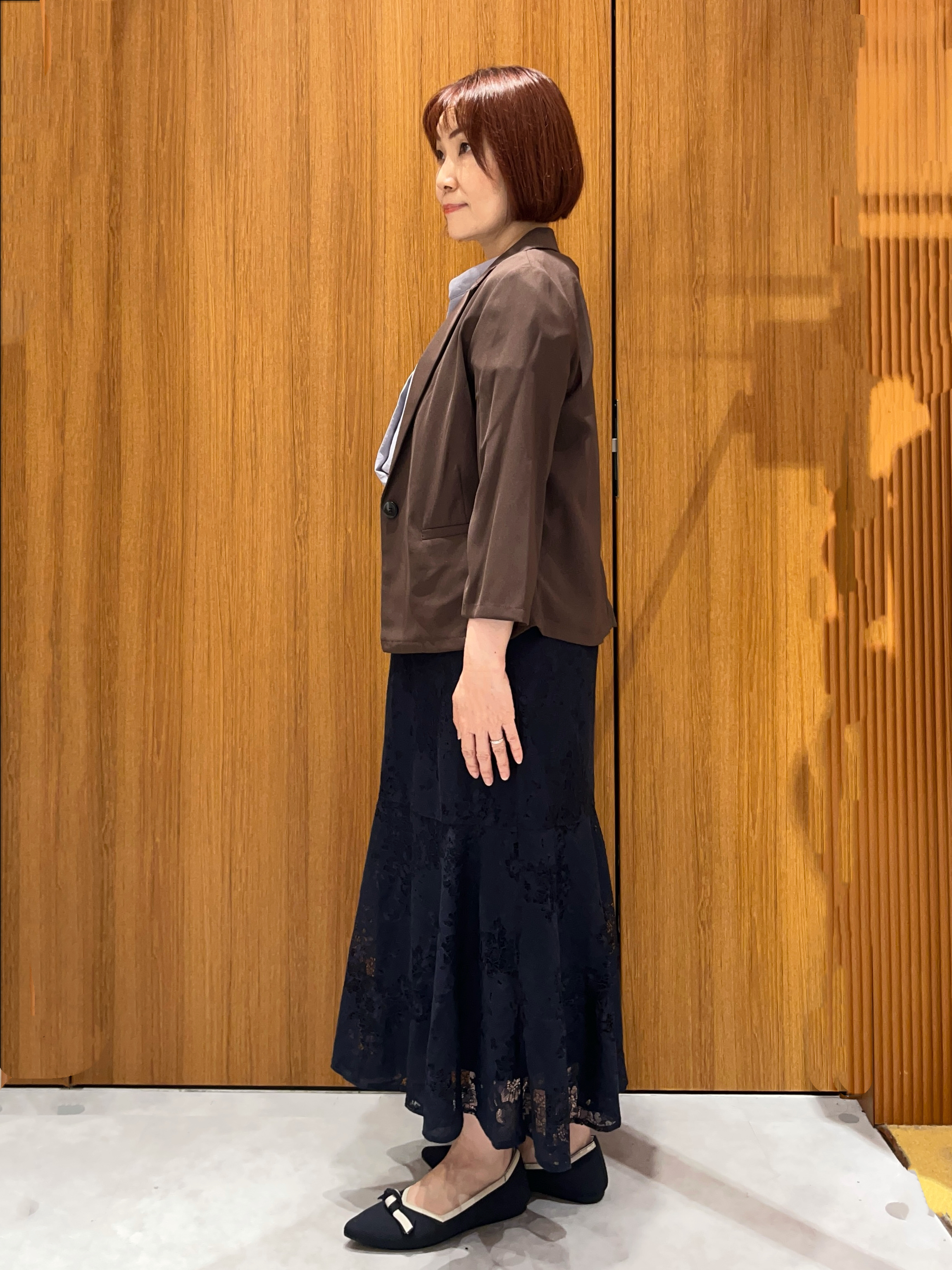 saeさんの「index｜【接触冷感／防シワ】ひんやり7分袖テーラードジャケット《洗濯機OK》」を使ったコーディネート