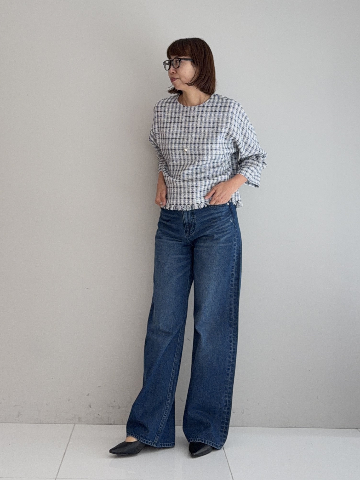 murayamaさんの「INDIVI｜【ラム革／美脚／通勤】レザーパンプス」を使ったコーディネート