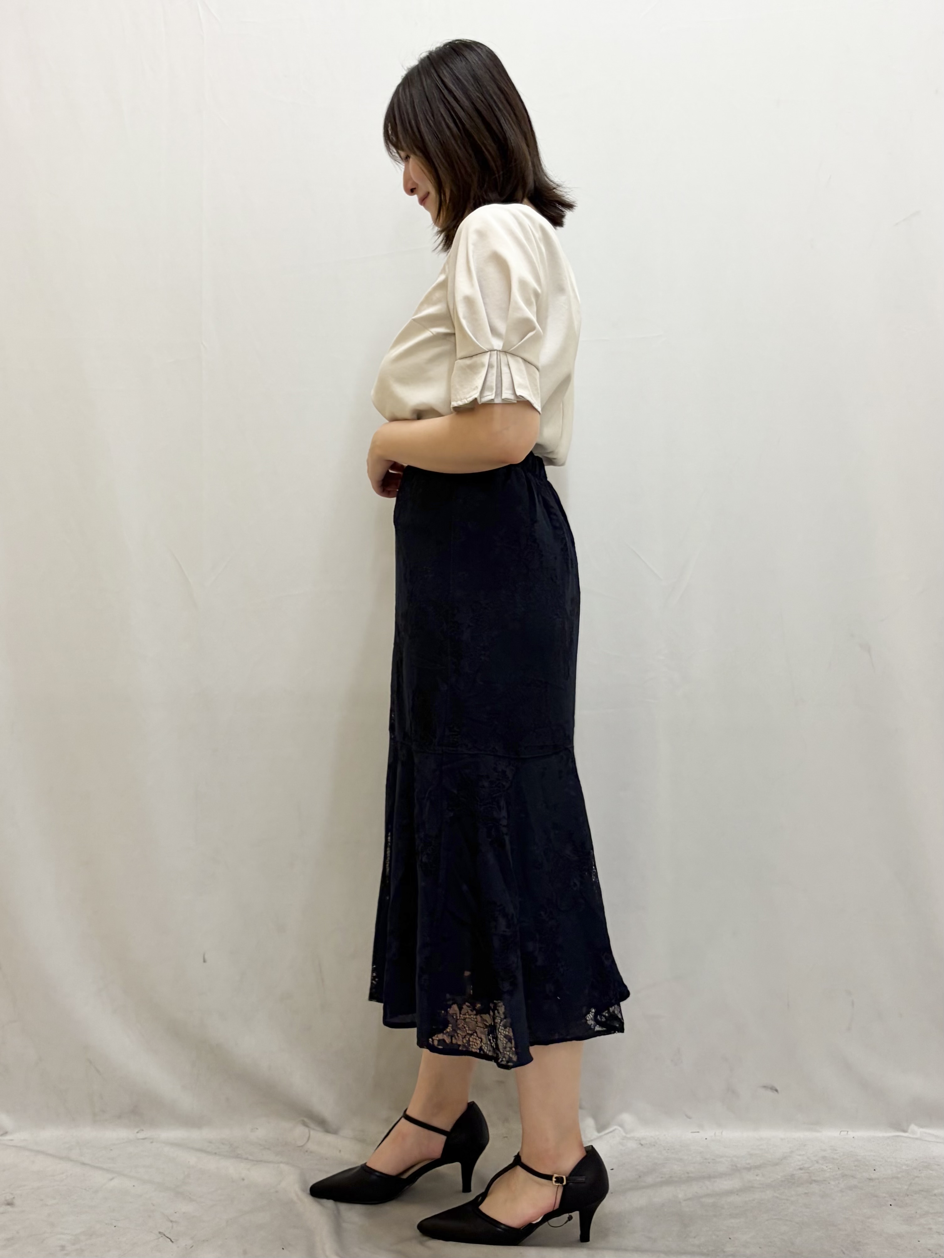 kasumiさんの「index｜【接触冷感／吸水速乾】タックパフスリーブブラウス《防シワ／洗濯機OK／XS～3L／8col》」を使ったコーディネート