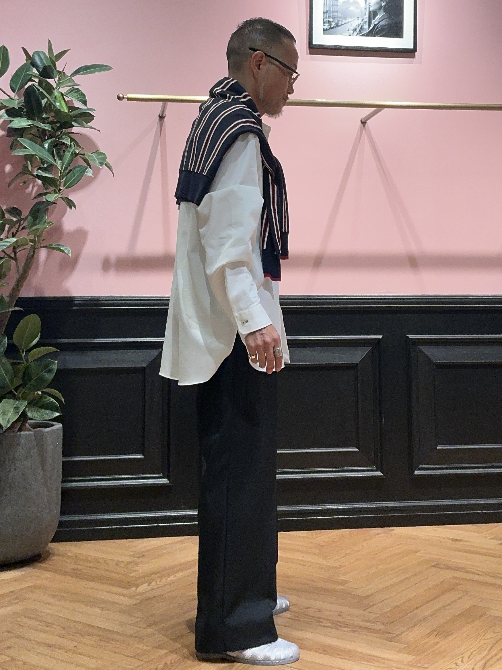 torigoeさんの「DRESSTERIOR｜バンドカラーレギュラーフィットシャツ」を使ったコーディネート