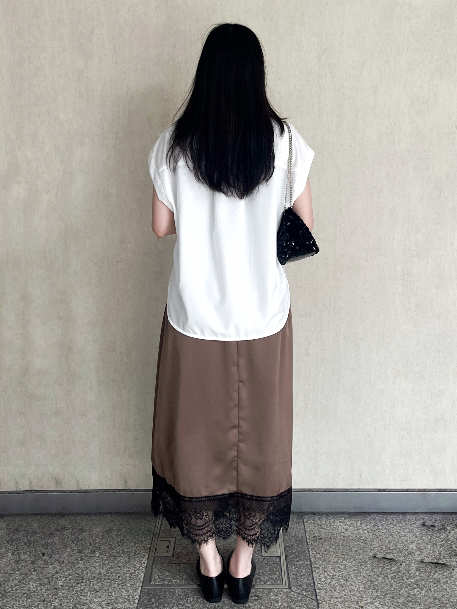 ももさんの「OPAQUE.CLIP｜フロントレースブラウス【洗濯機OK】」を使ったコーディネート