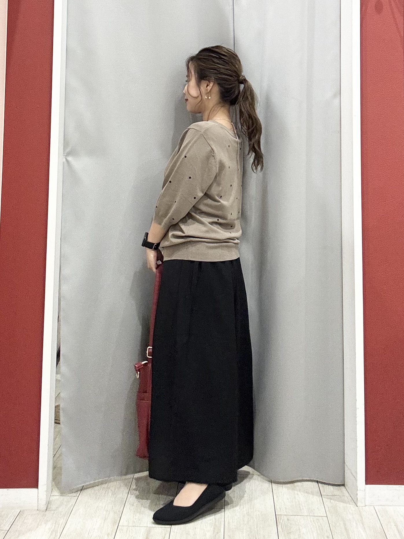 shioさんの「SHOO･LA･RUE｜【ひんやり/S-LL】大人フェミニン ドット刺繍ニット」を使ったコーディネート