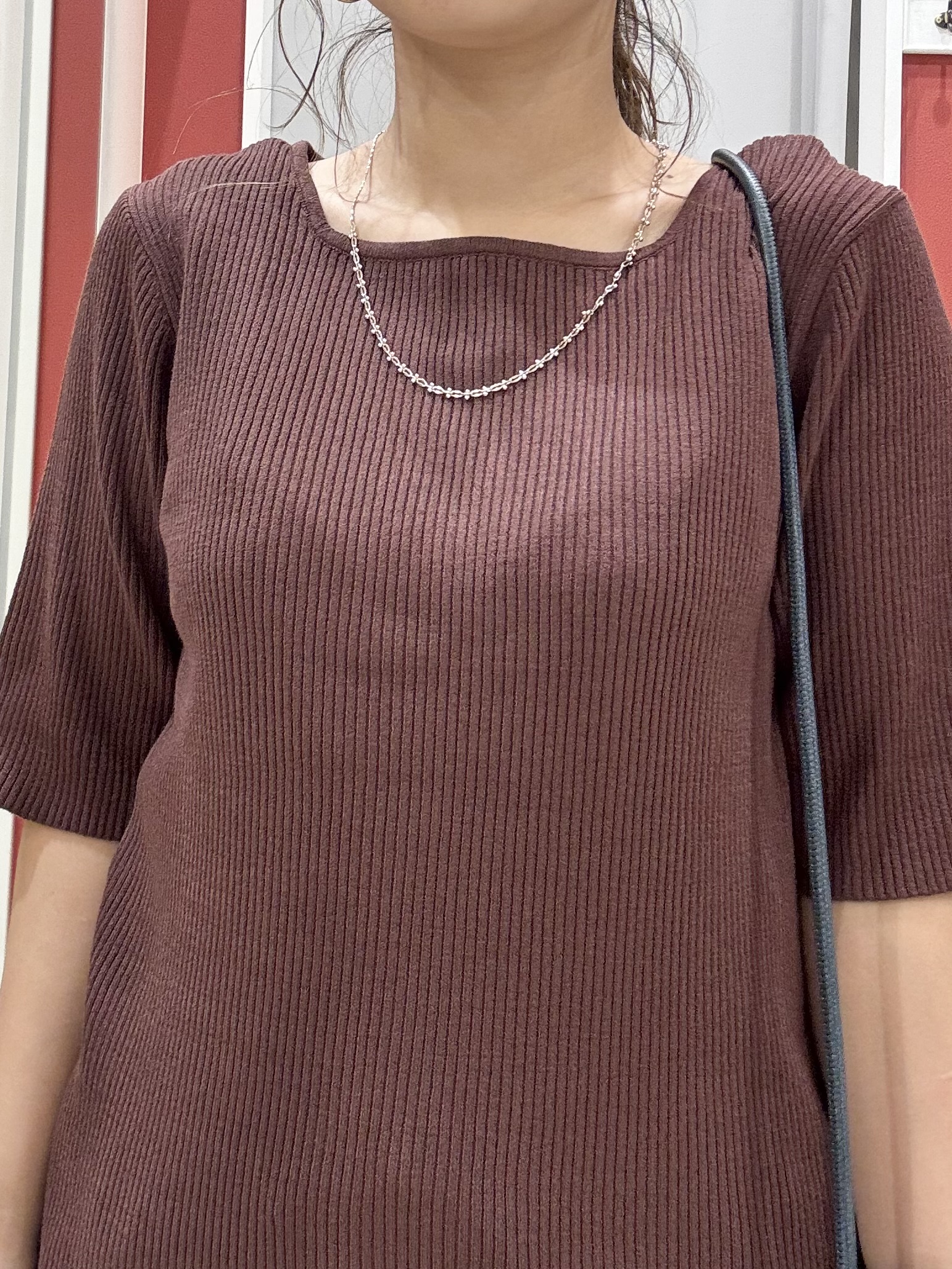 shioさんの「SHOO･LA･RUE｜【毛玉になりにくい/洗濯機可/S-LL】大人上品な 5分袖スクエアトップス」を使ったコーディネート