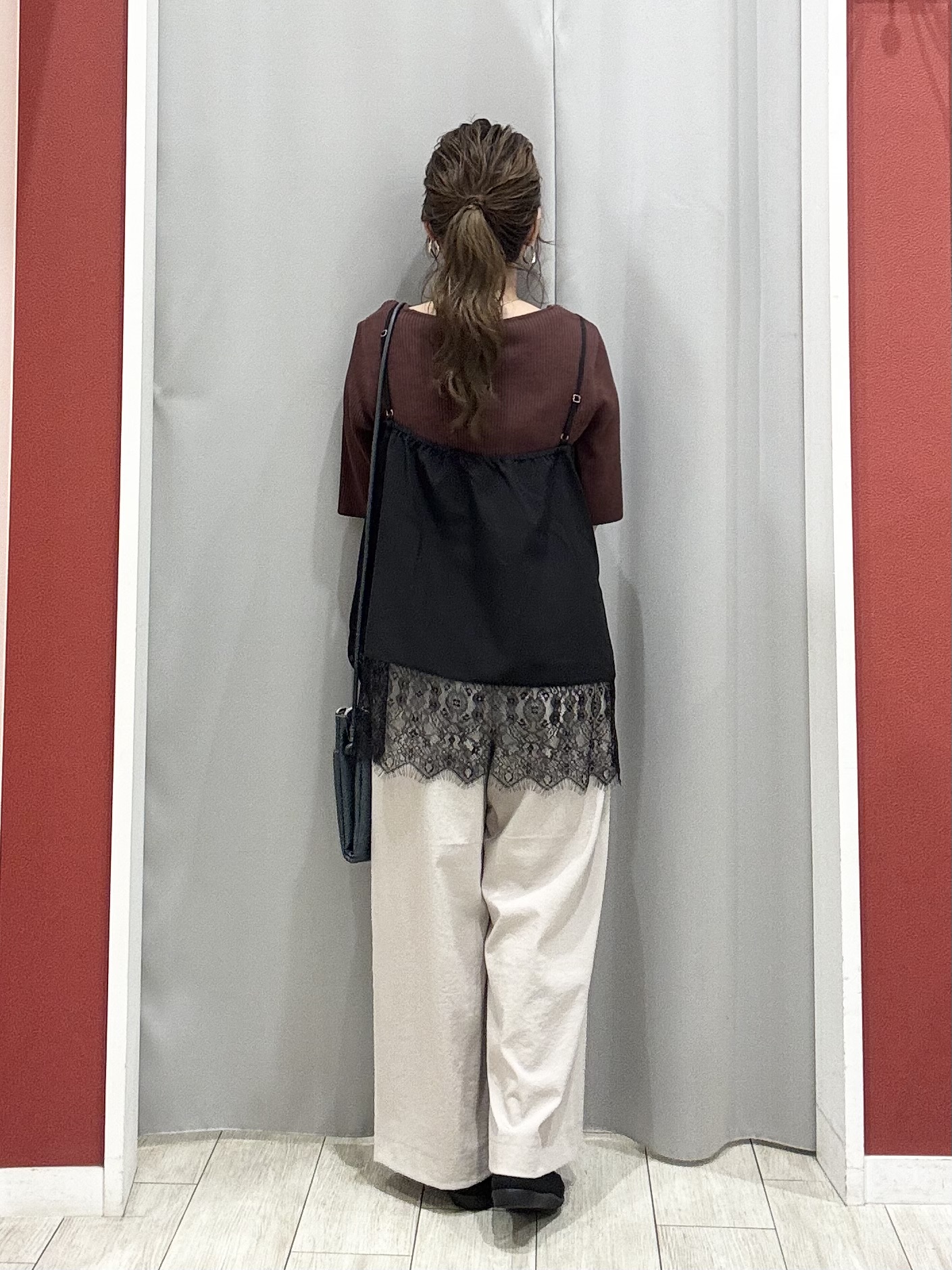 shioさんの「SHOO･LA･RUE｜【毛玉になりにくい/洗濯機可/S-LL】大人上品な 5分袖スクエアトップス」を使ったコーディネート