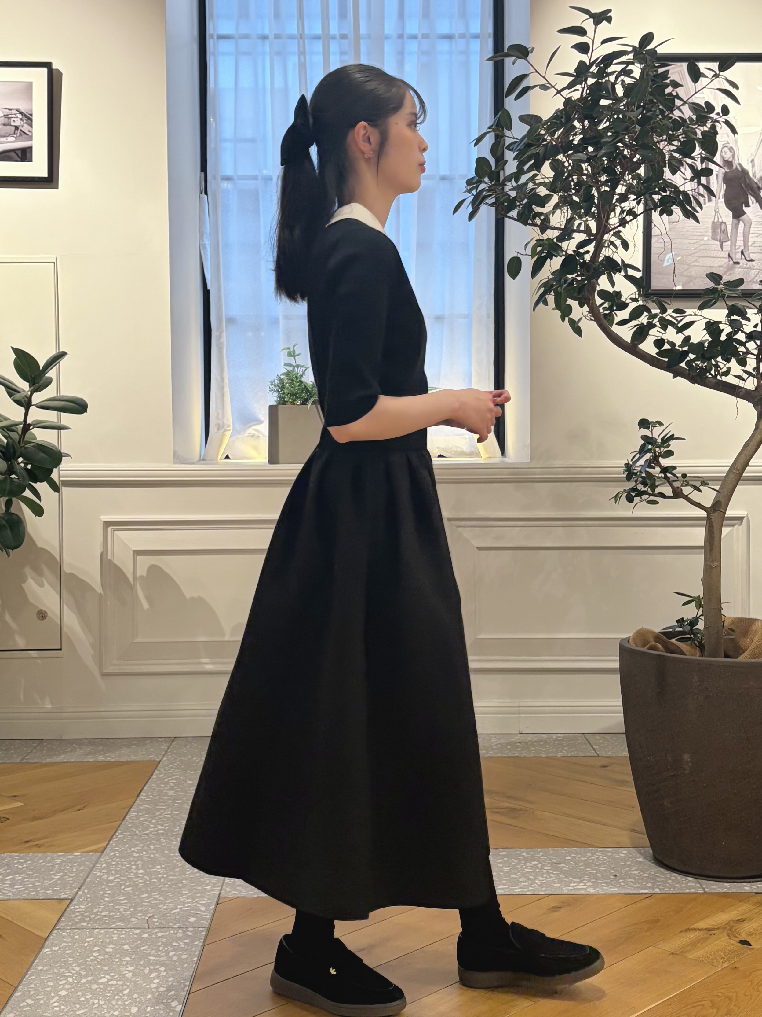 pupiさんの「DRESSTERIOR｜バイカラーニットコンビワンピース」を使ったコーディネート