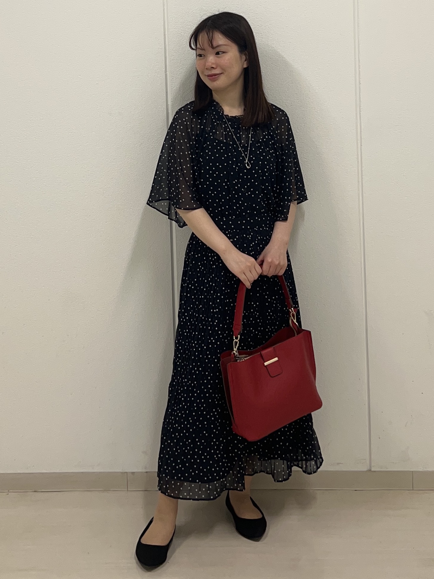 ゆうさんの「Reflect｜【セットアップ／手洗い可】ドット柄シアーブラウス」を使ったコーディネート