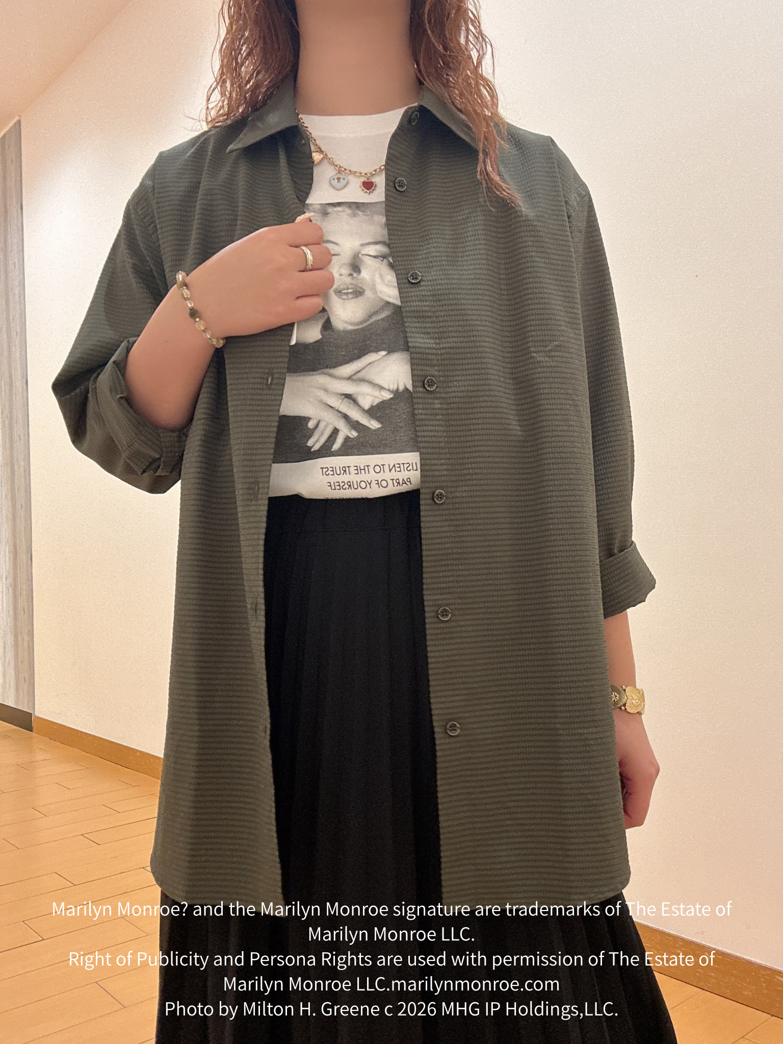 ヒナさんの「TAKEO KIKUCHI｜【別注】マリリン・モンロー/フォトTシャツ」を使ったコーディネート