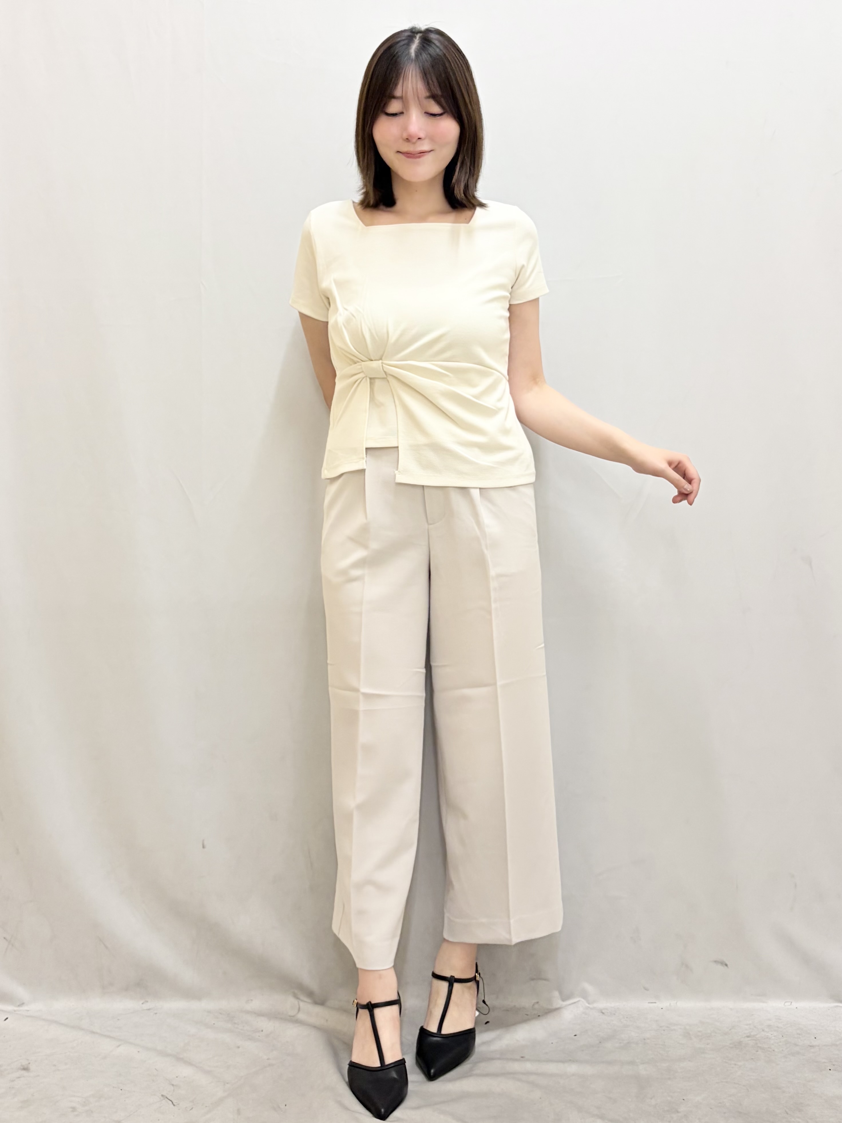 kasumiさんの「index｜【接触冷感／UVケア】スクエアネックリボントップス《洗濯機OK》」を使ったコーディネート