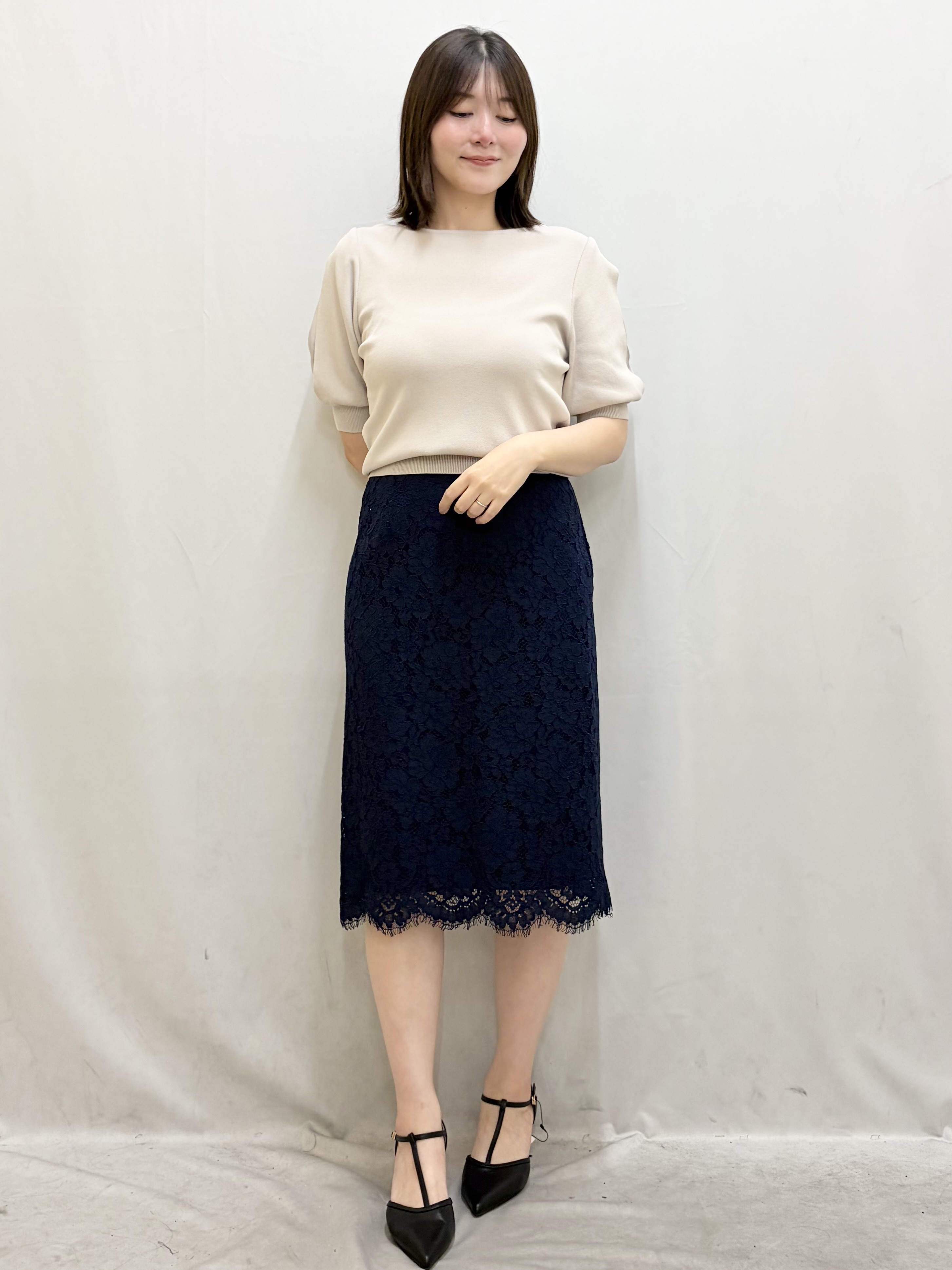 kasumiさんの「index｜【接触冷感】クールタッチラップスリーブニット《UVケア／洗濯機OK／XS～3L／9col》」を使ったコーディネート