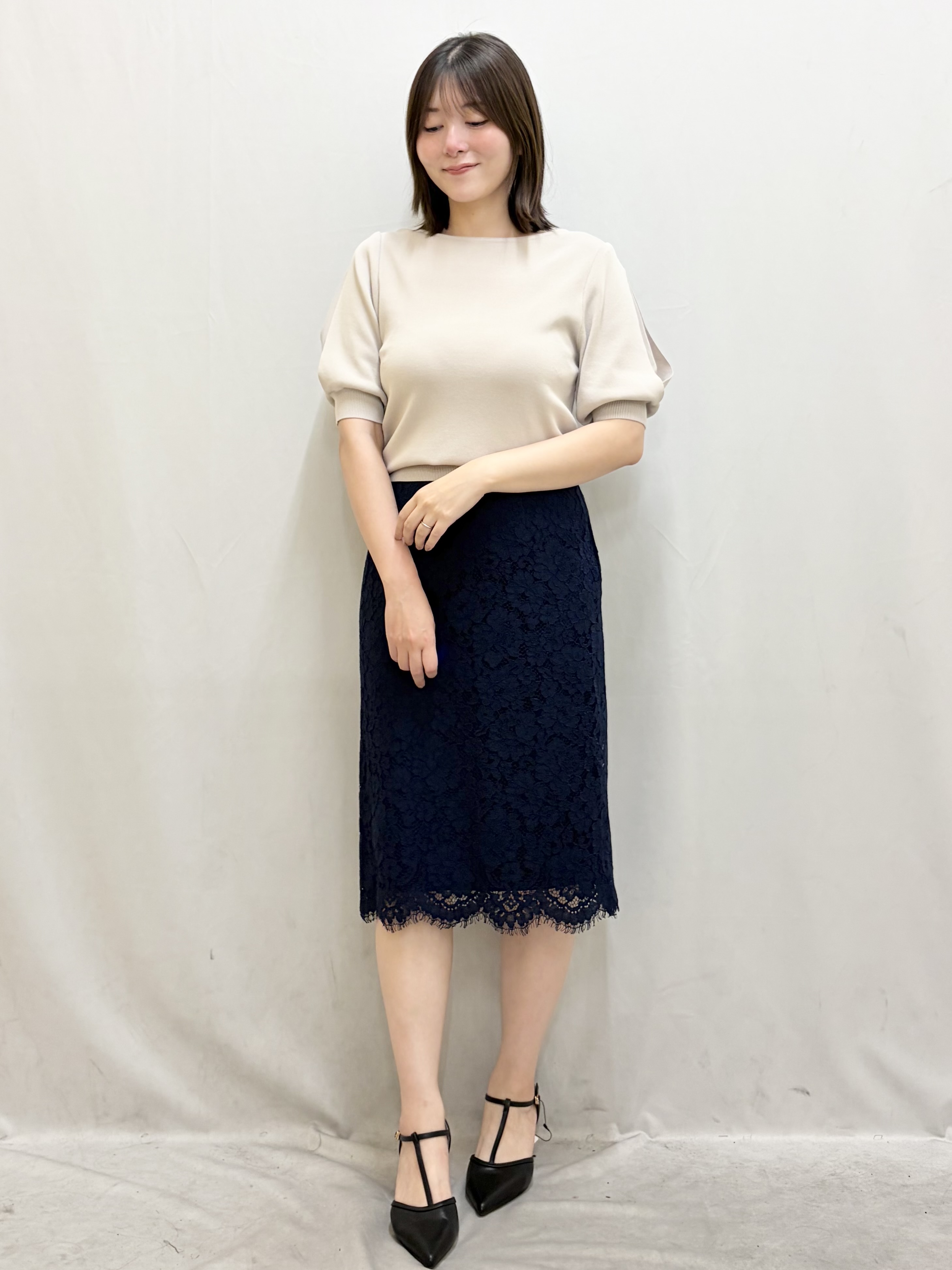 kasumiさんの「index｜【接触冷感】クールタッチラップスリーブニット《UVケア／洗濯機OK／XS～3L／9col》」を使ったコーディネート
