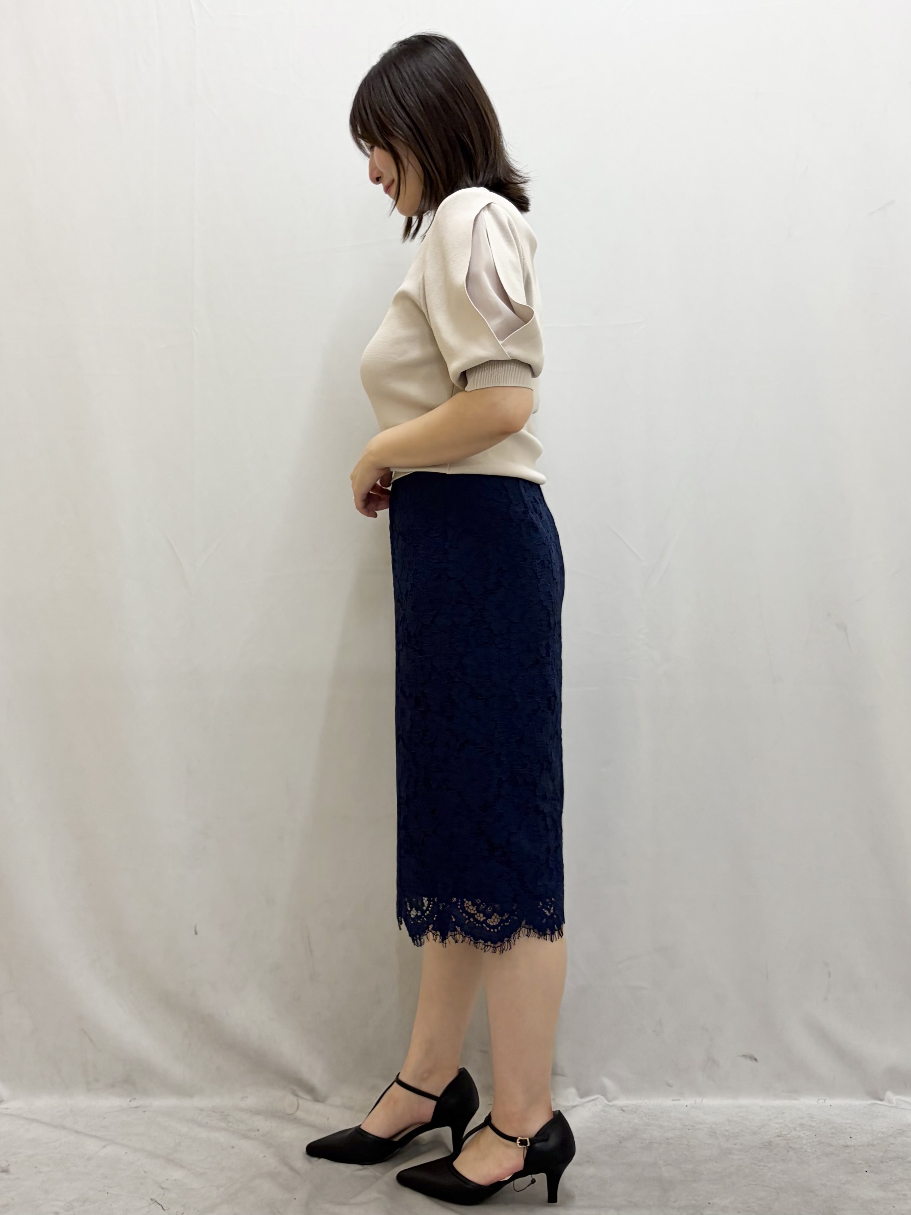 kasumiさんの「index｜【接触冷感】クールタッチラップスリーブニット《UVケア／洗濯機OK／XS～3L／9col》」を使ったコーディネート