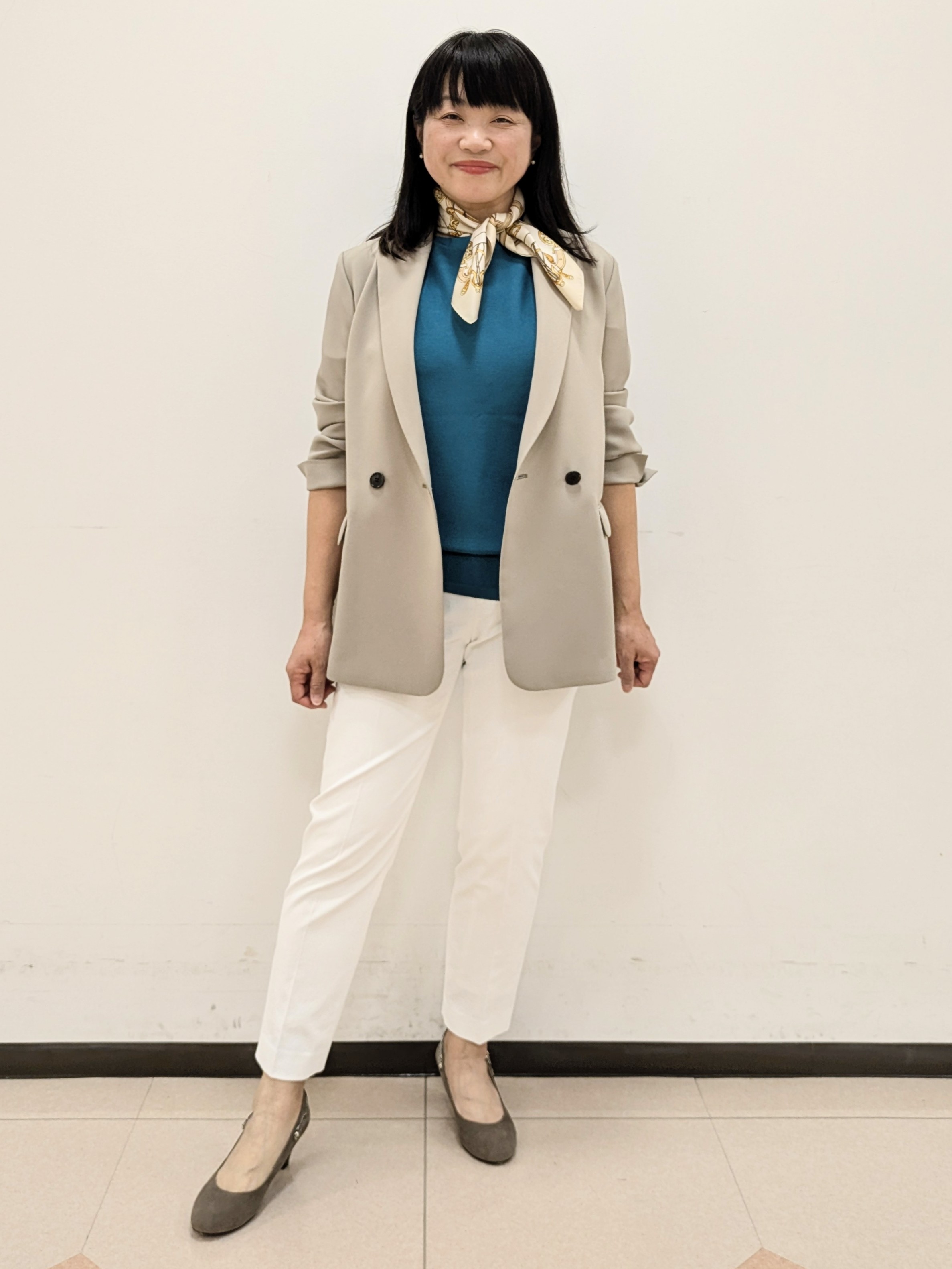 ともさんの「UNTITLED｜【11色展開/体型カバー】前後2WAYフレンチスリーブニット」を使ったコーディネート